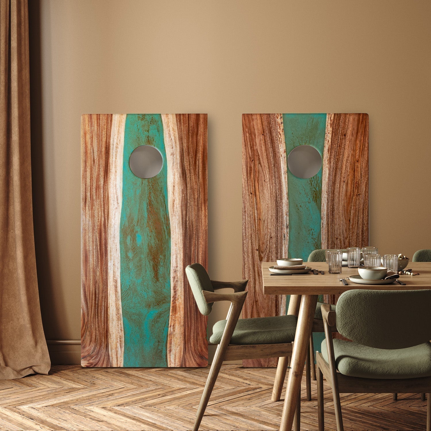 Elakai 2x4 Live Edge River Cornhole Boards