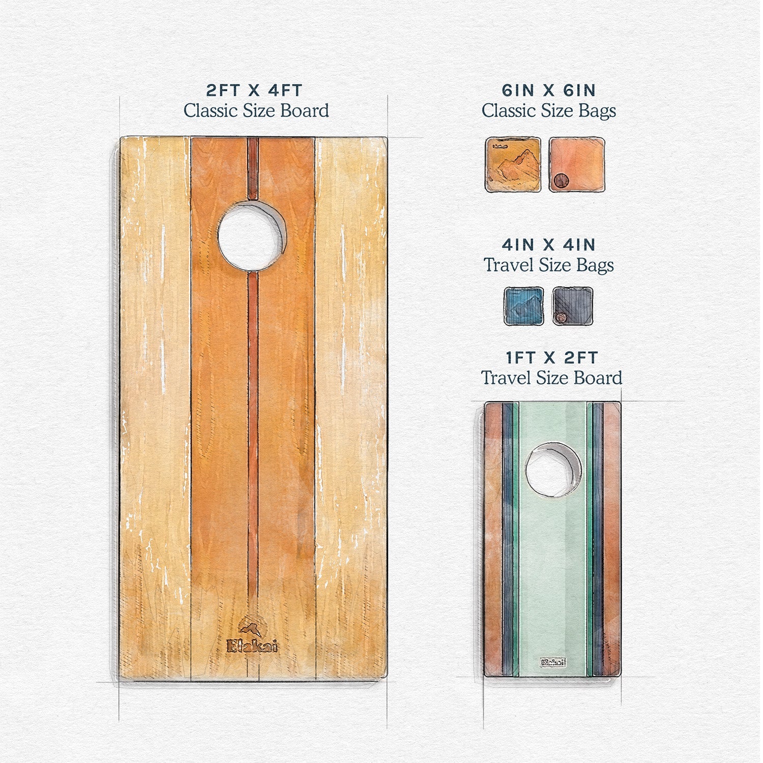 2x4 The Beach Epoxy Resin Cornhole Boards - EGCH24R-03 | Elakai Outdoor