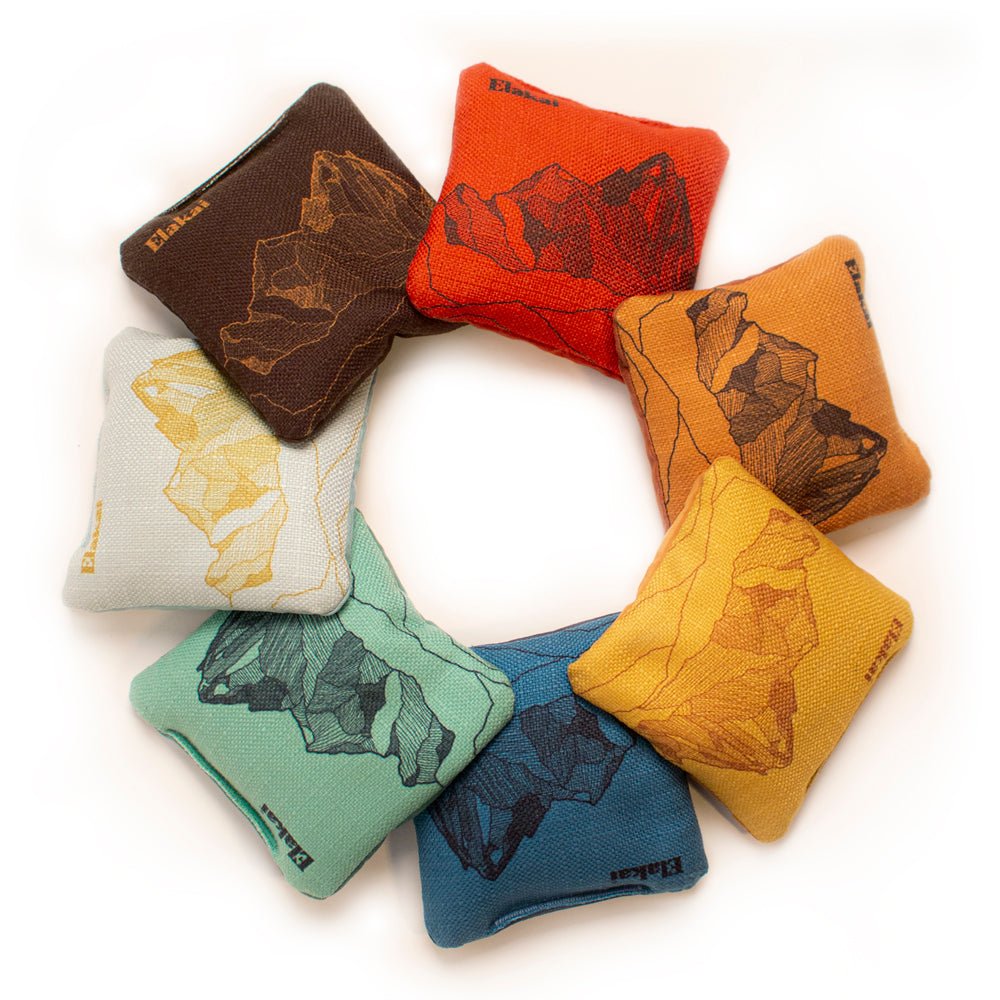 4 - in Travel Dual - Sided Cornhole Bags | Mt. Elakai Design Collection - Light Blue Mineral EGCB44TS-05 | Elakai Outdoor