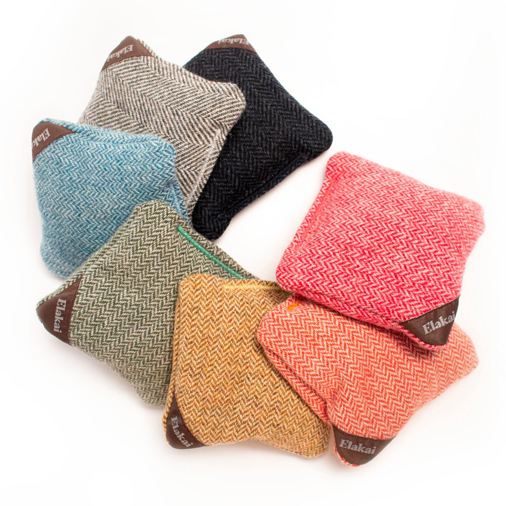 4 - in Travel Herringbone Cornhole Bags | Premium All - Weather Collection - Black EGCB44H-08 | Elakai Outdoor