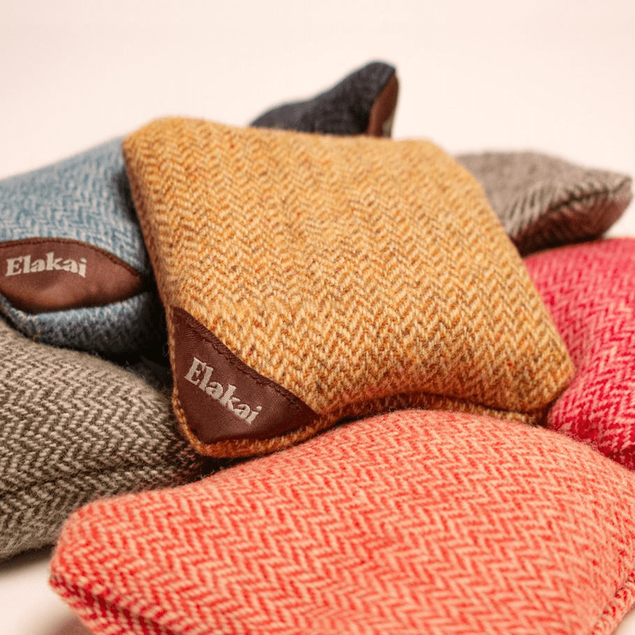 6 - in Herringbone Cornhole Bags | Premium All - Weather Collection - Black EGCB66H-08 | Elakai Outdoor