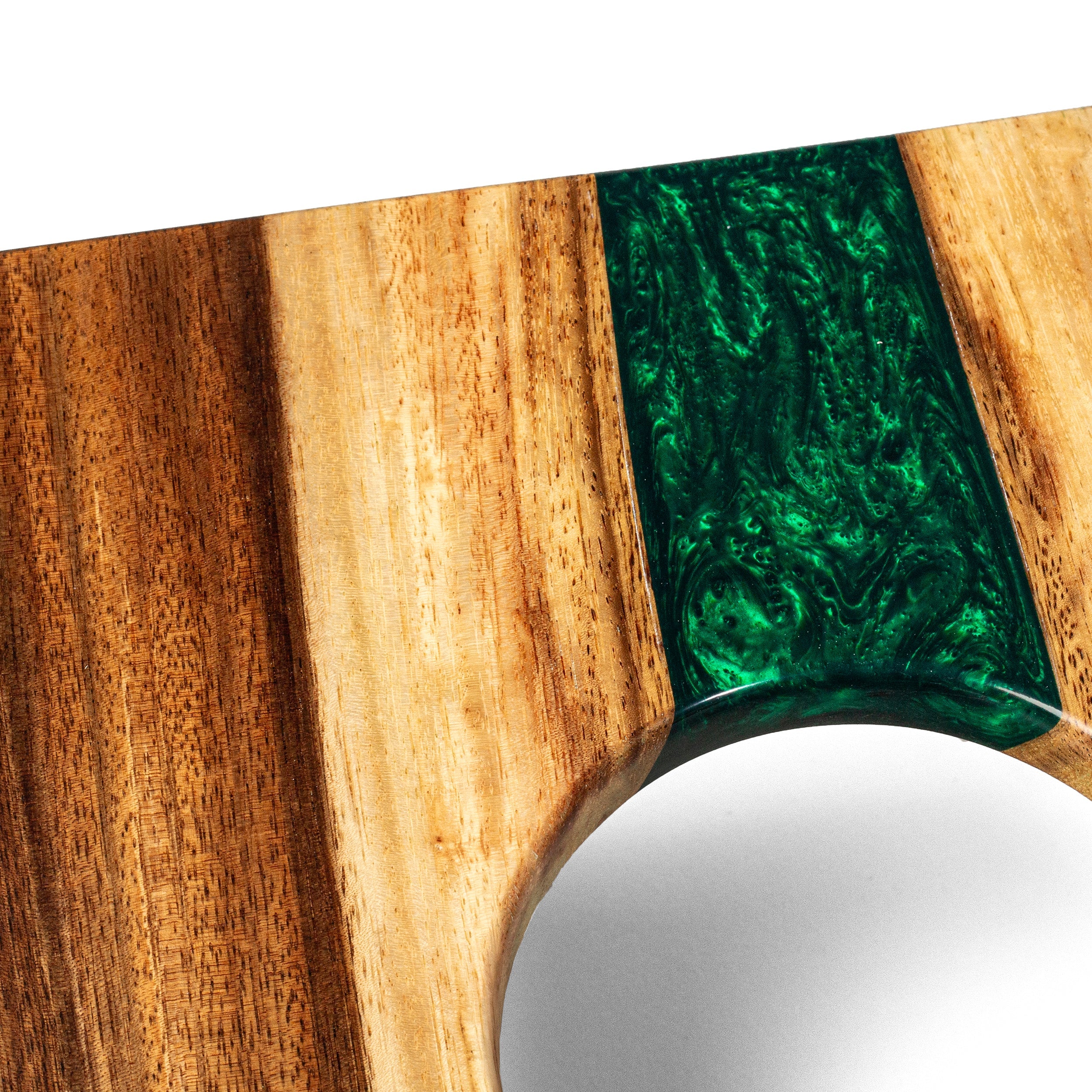 1ft x 2ft One of a Kind Green Pearl Epoxy Resin Wood Compact Travel Cornhole Board Set