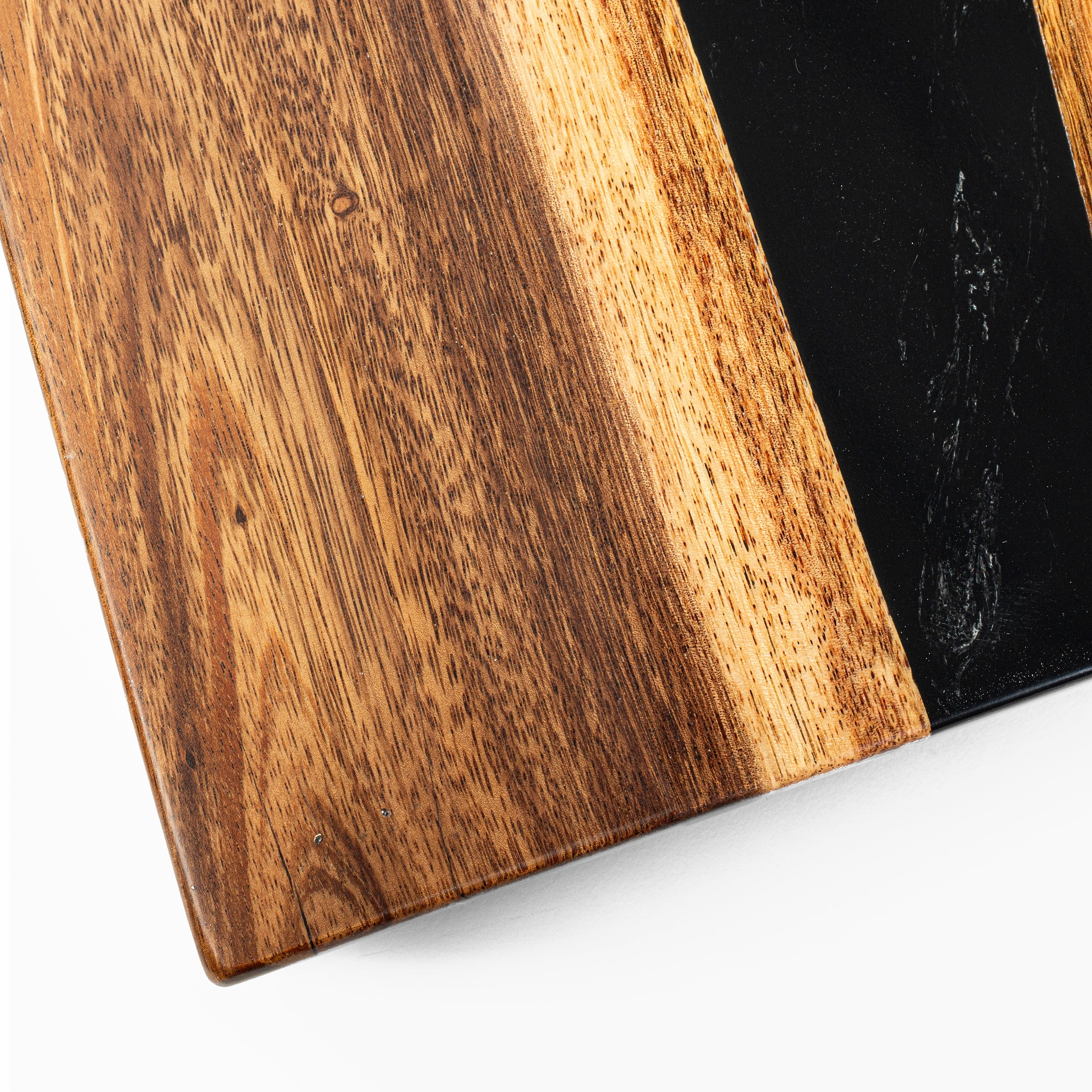 1ft x 2ft One of a Kind Black Epoxy Resin Wood Compact Travel Cornhole Board Set