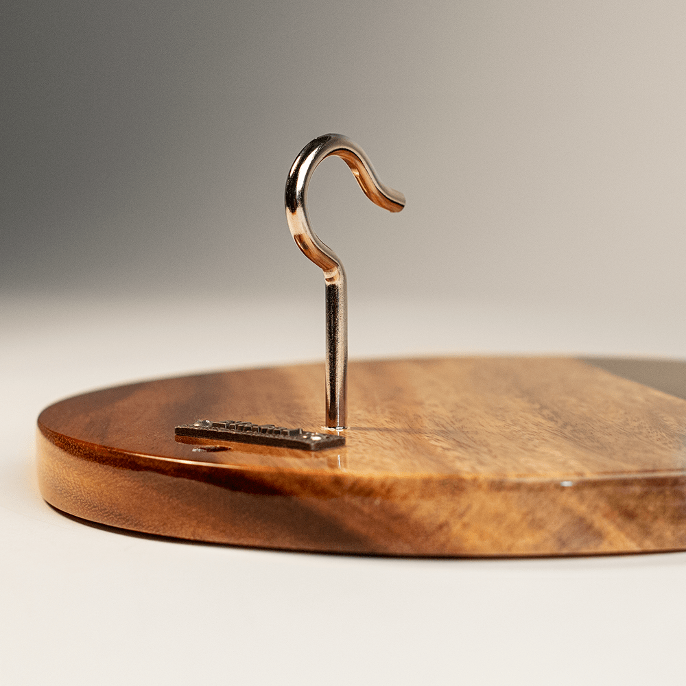 One of a Kind Black Epoxy Resin Live - Edge Wood Hook and Ring Toss Game - EGHRCRLE-11 | Elakai Outdoor