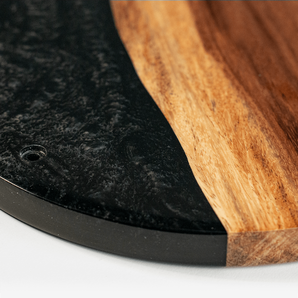 One of a Kind Black Epoxy Resin Live - Edge Wood Hook and Ring Toss Game - EGHRCRLE-11 | Elakai Outdoor