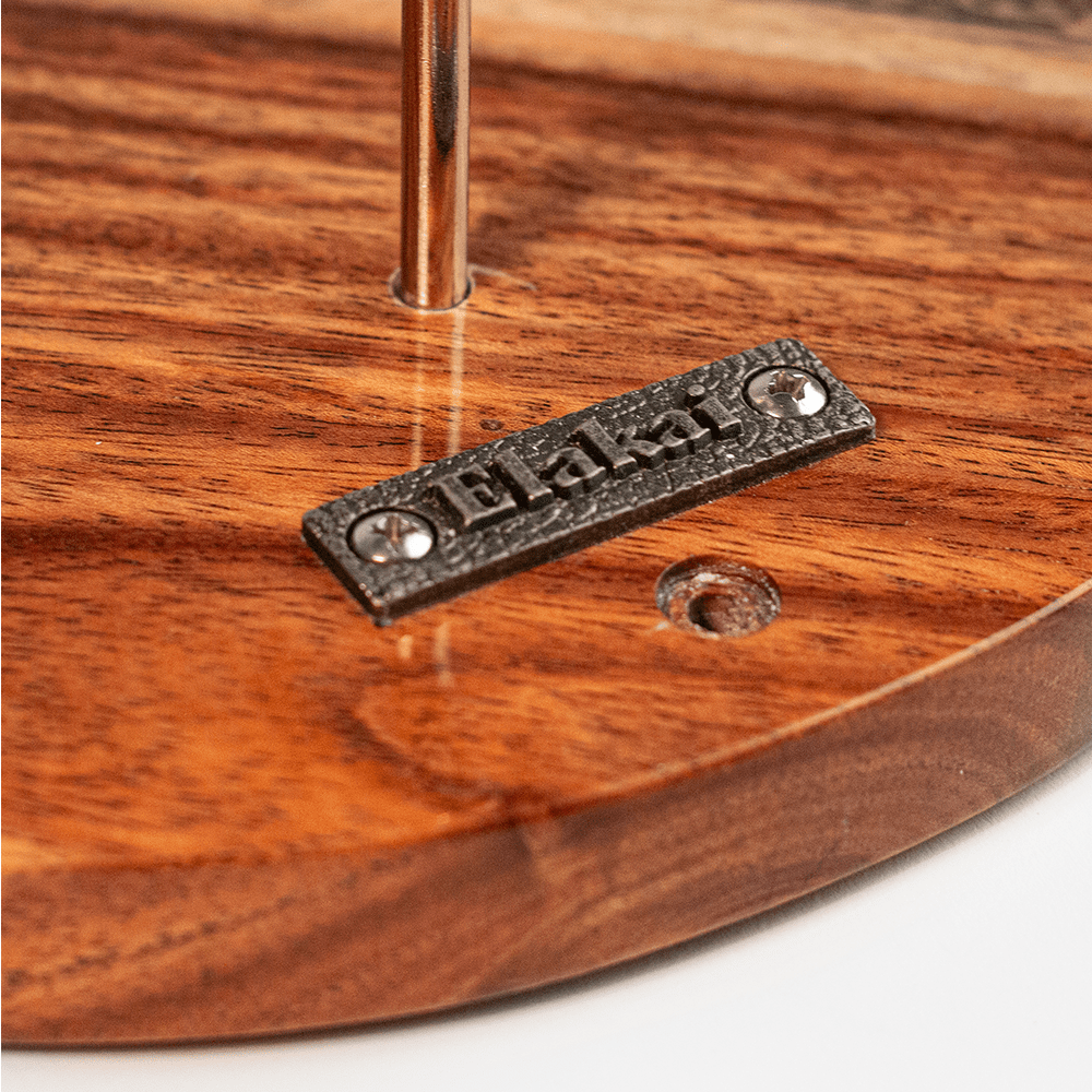 One of a Kind Blue Pearl Epoxy Resin Live - Edge Wood Hook and Ring Toss Game - EGHRCRLE-00 | Elakai Outdoor