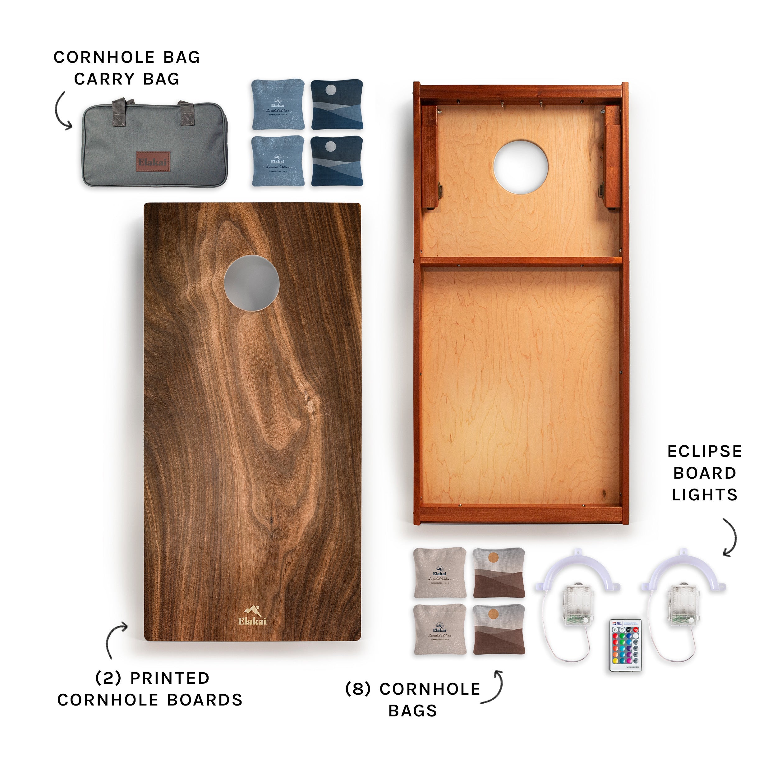 Organic Dark Beachwood | Curated Cornhole Set - | Elakai Outdoor