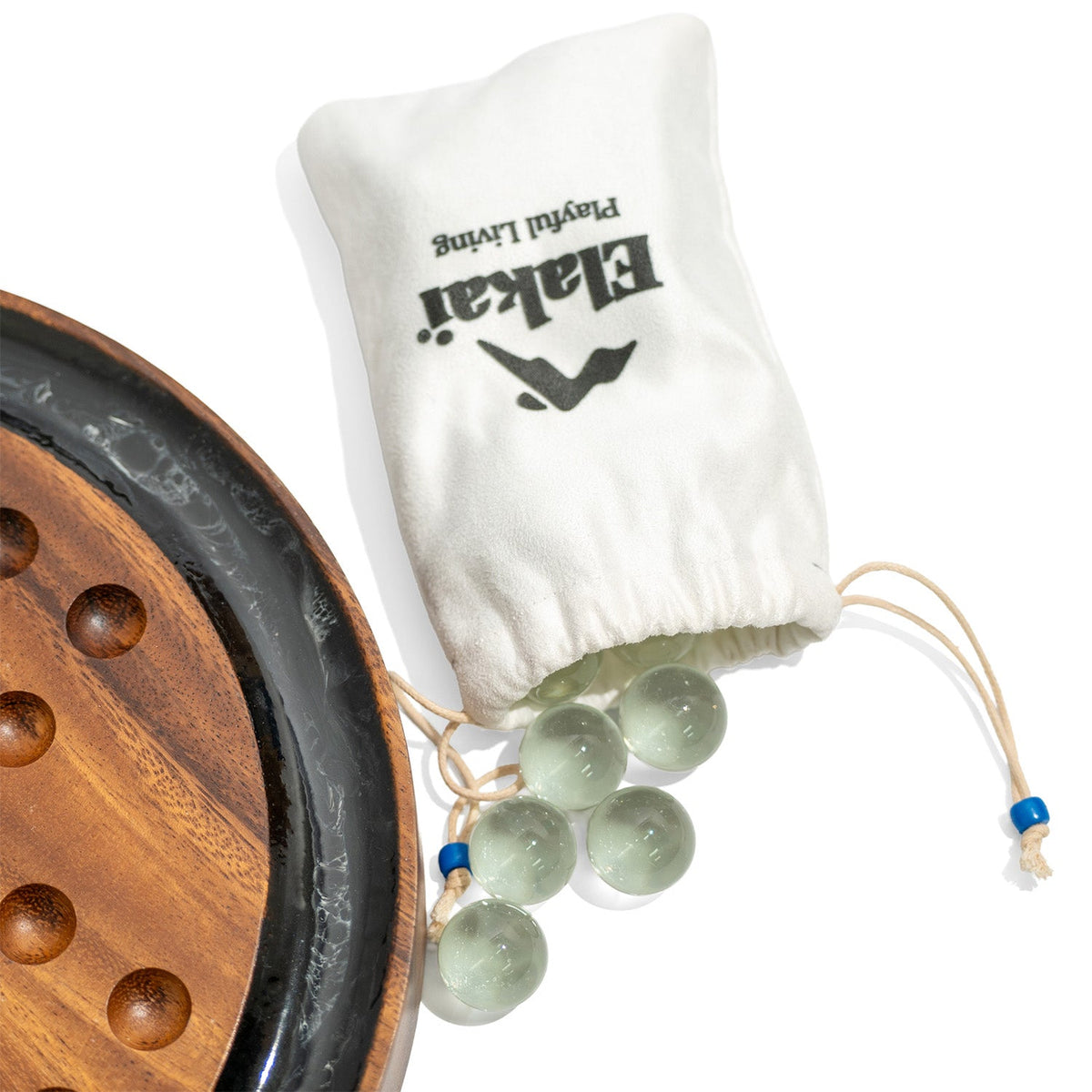 Studio Series Acacia Wood Marble Solitaire Game - EGMS-00-A | Elakai Outdoor