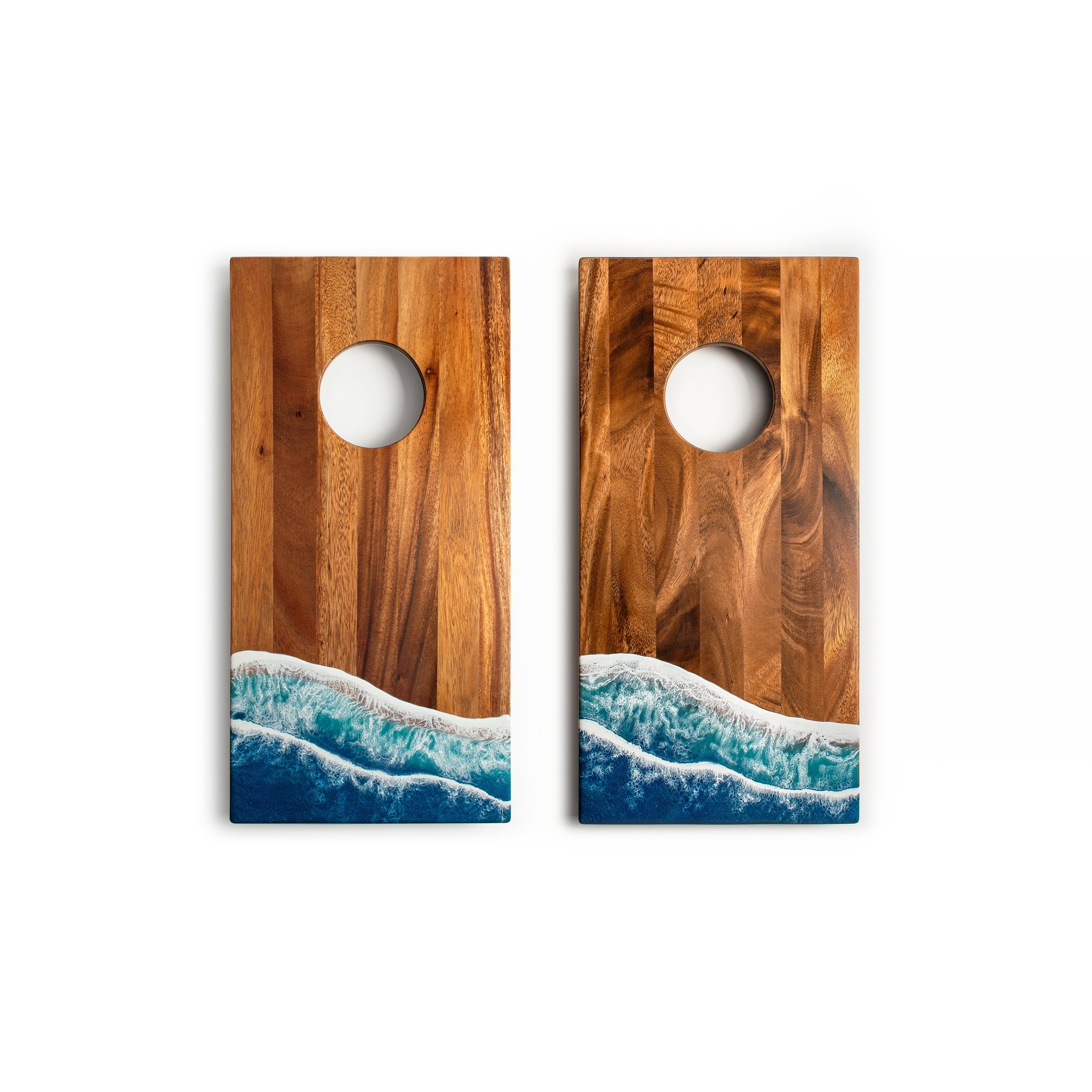 1ft x 2ft Resin & Wood Travel Cornhole Set | Beach Wave | Elakai