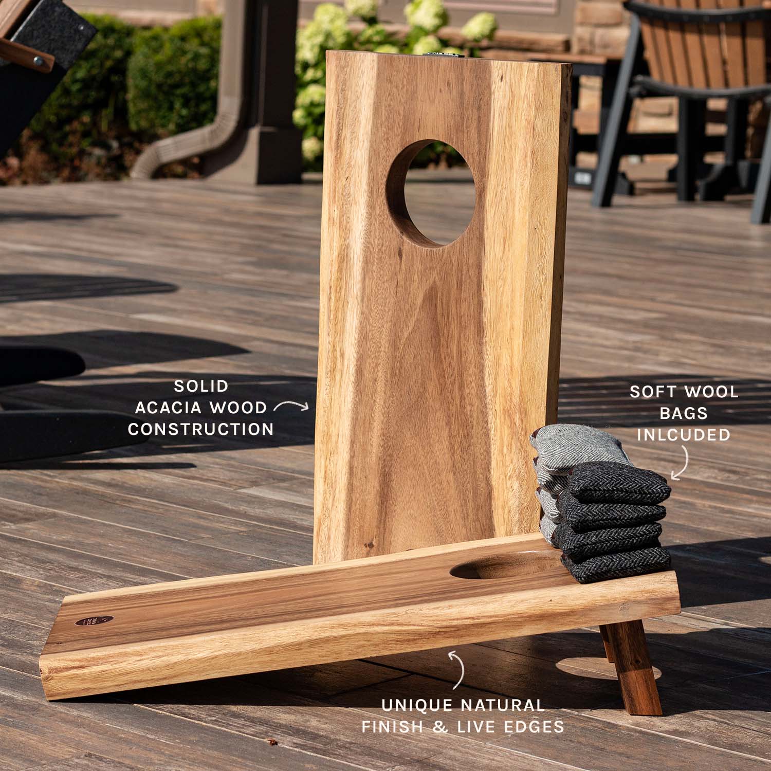 Studio Series Mini Cornhole Boards | Handcrafted Acacia Wood