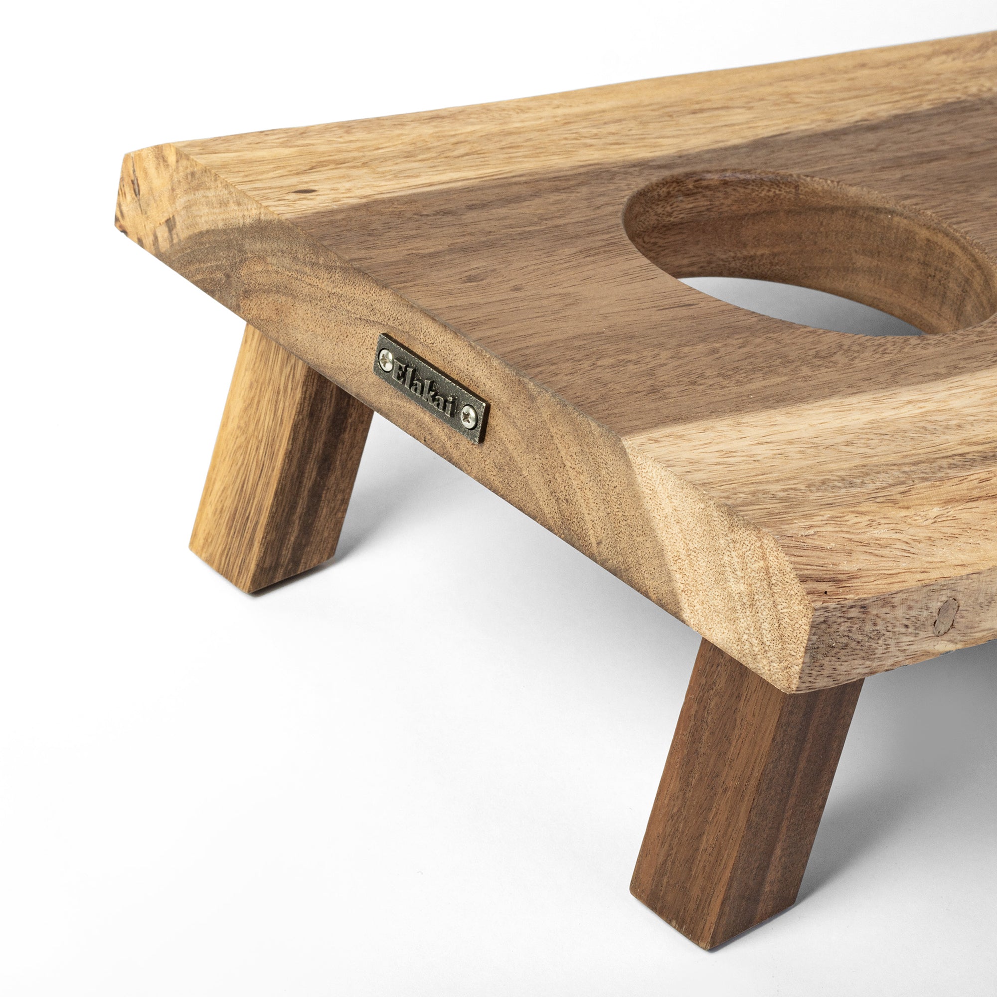 1ft x 2ft Studio Series Acacia Wood Travel Cornhole Set | Natural Grain Finish - EGCH12SLE-01-WB | Elakai Outdoor