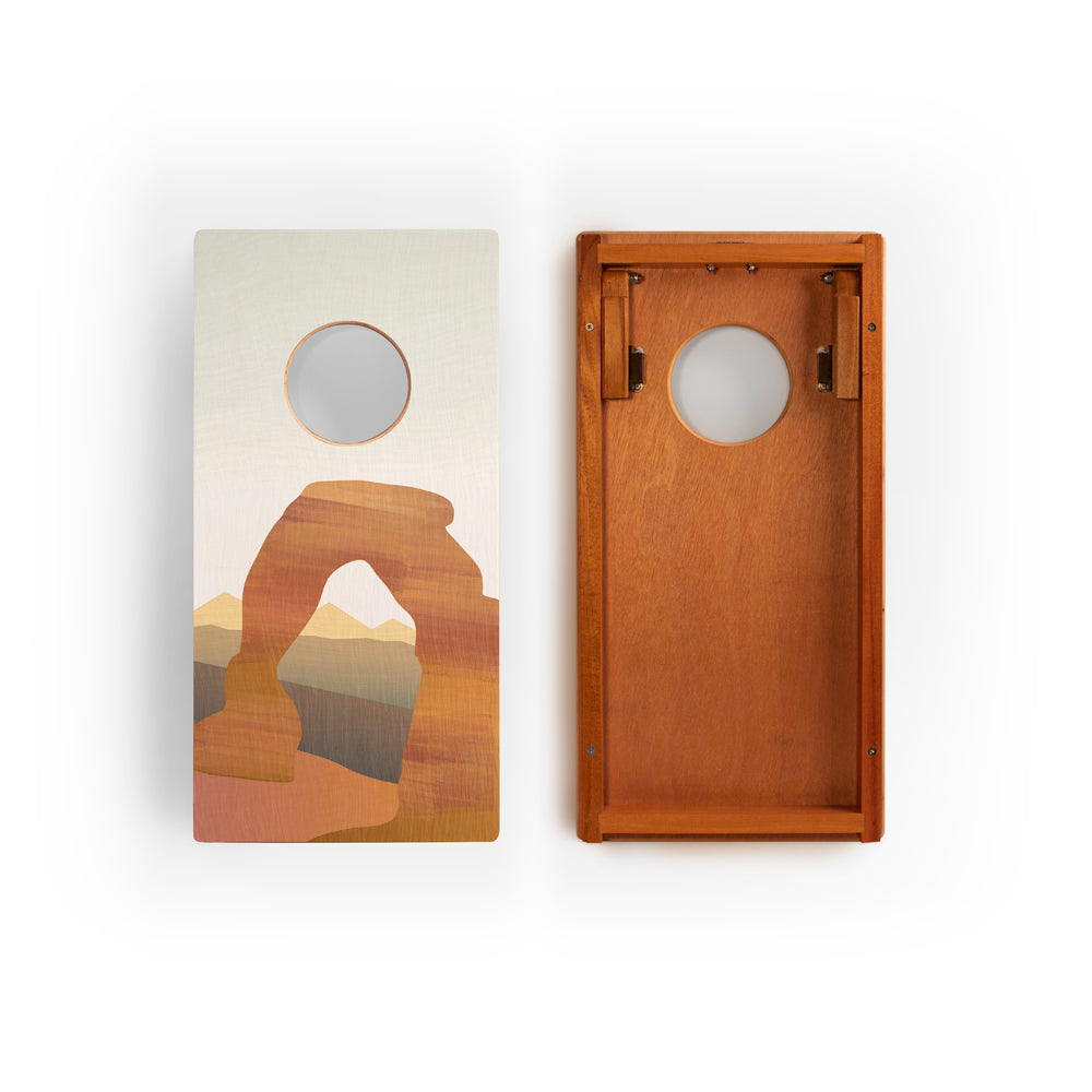 1ft x 2ft Arches Compact Travel Cornhole Board Set