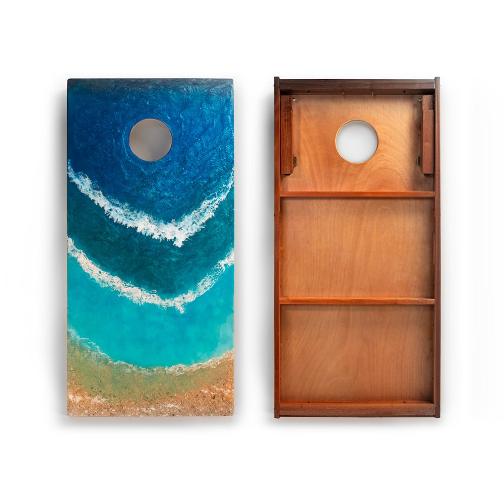 2x4 The Beach Epoxy Resin Cornhole Boards - EGCH24R-03 | Elakai Outdoor
