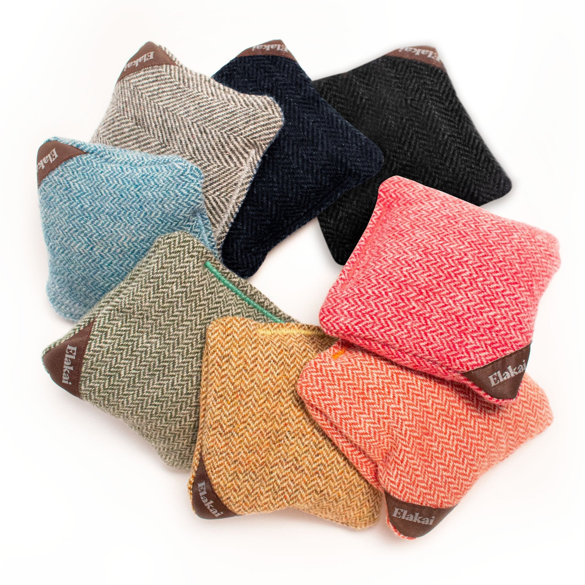 4-in Travel Herringbone Cornhole Bags | Premium All-Weather Collection - Cardinal Red EGCB44H-05 | Elakai Outdoor