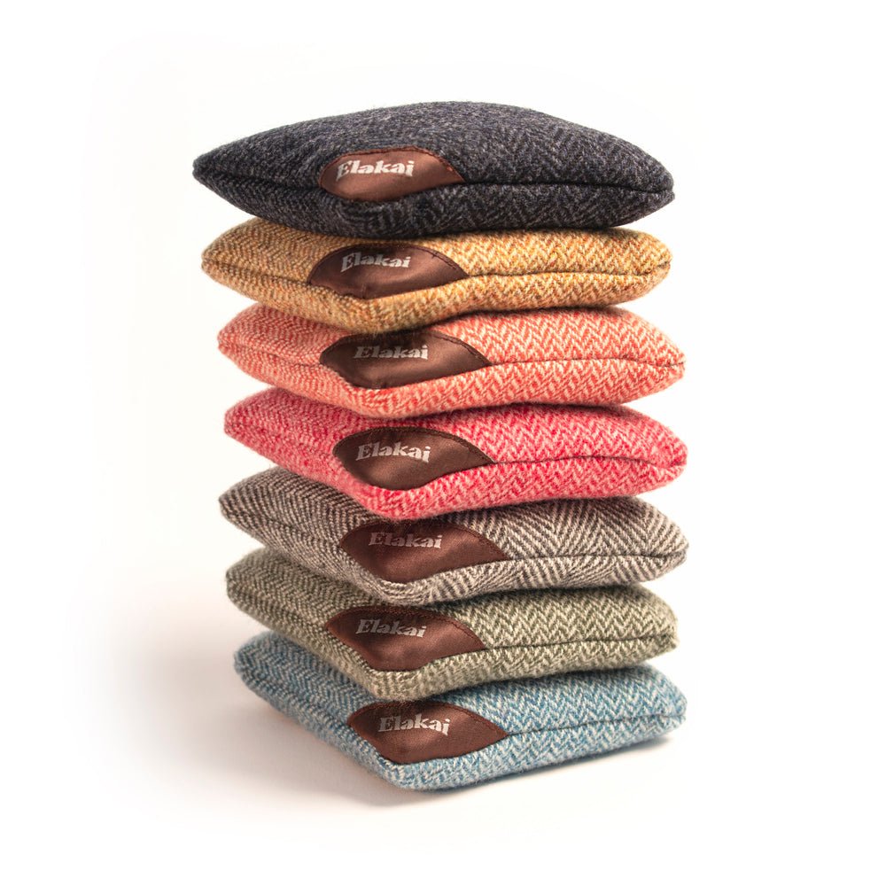 6 - in Herringbone Cornhole Bags | Premium All - Weather Collection - Black EGCB66H-08 | Elakai Outdoor