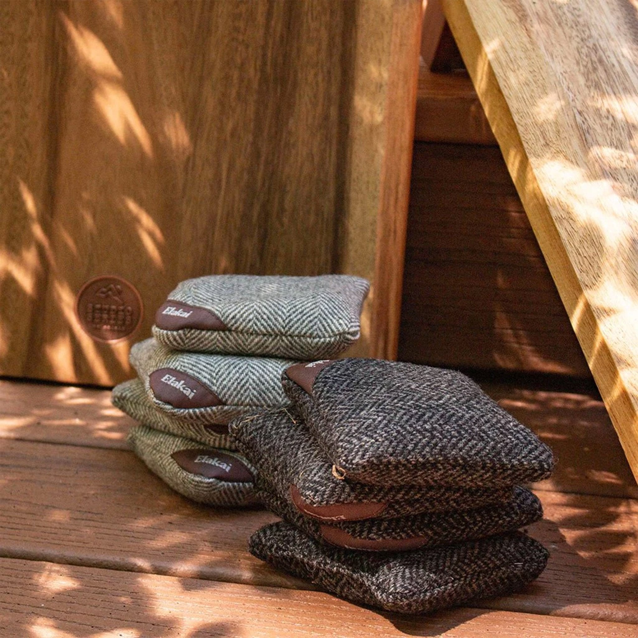 6-in Herringbone Cornhole Bags | Premium All-Weather Collection - Black EGCB66H-08 | Elakai Outdoor
