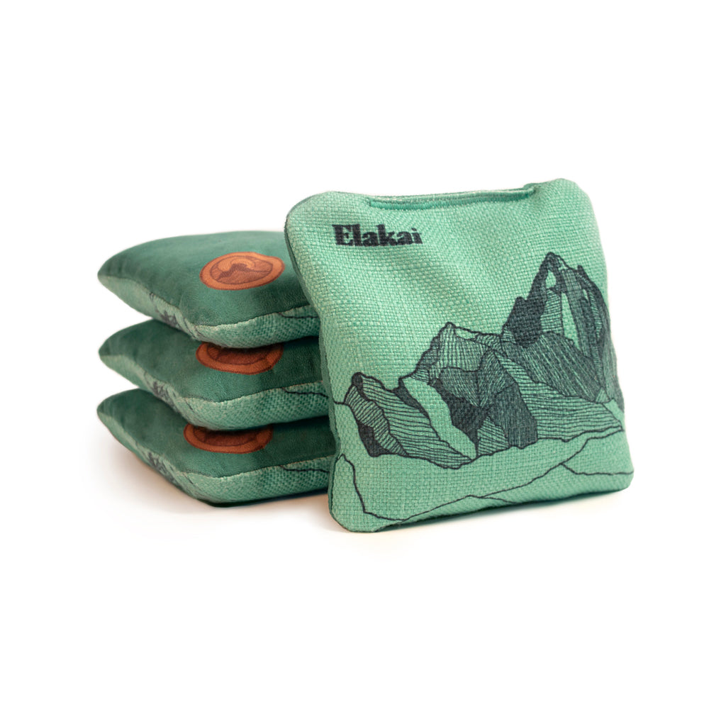 Elakai Cornhole Bags All Weather Single Sided Herringbone Travel Size