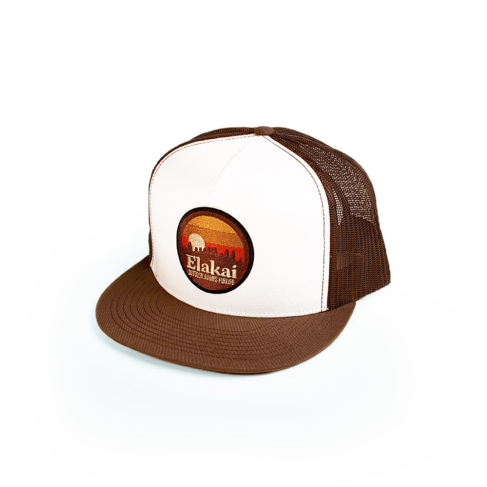 Retro Elakai Patch Flat Brim Hat