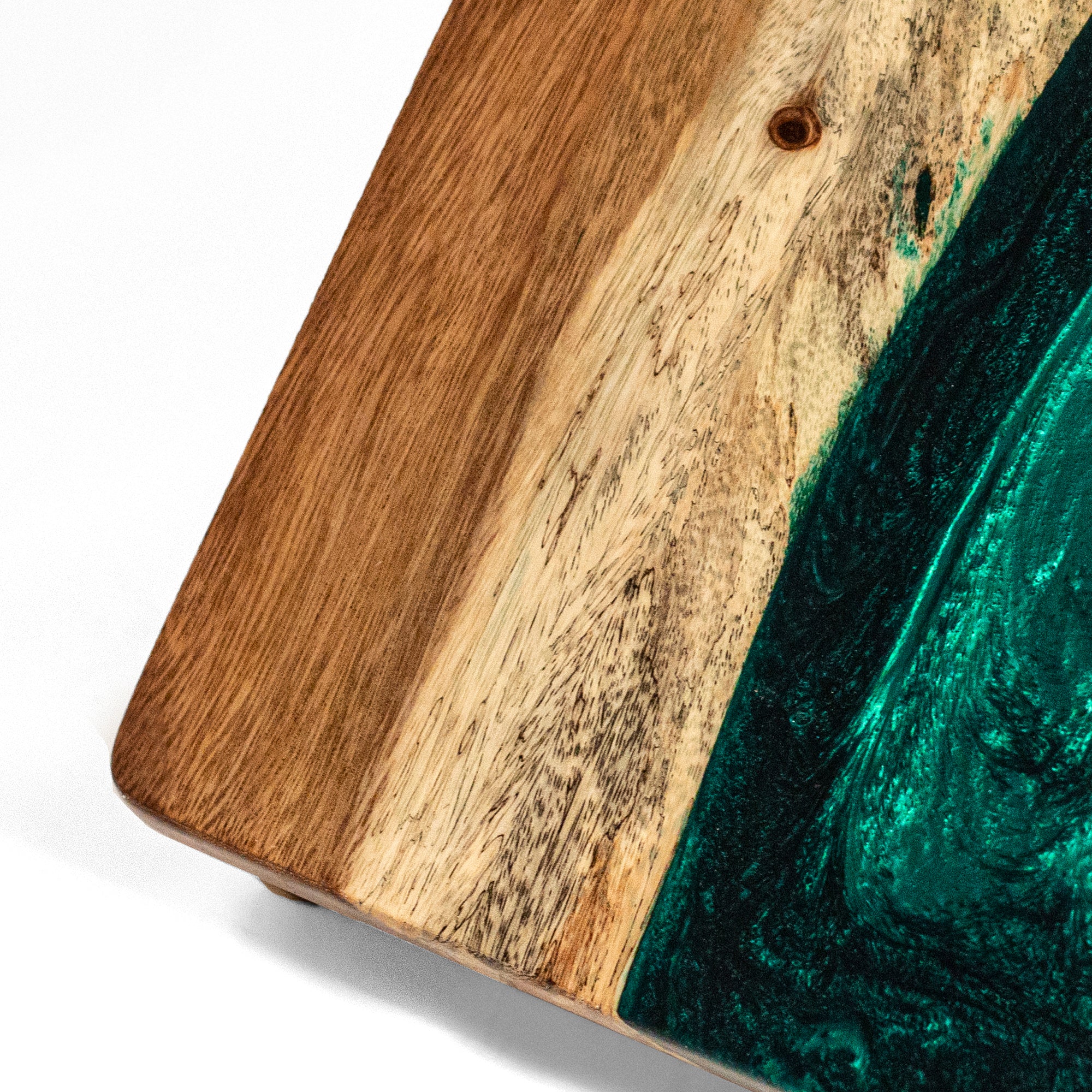 2x4 One of a Kind Green Pearl Epoxy Resin Live-Edge Wood Cornhole Boards