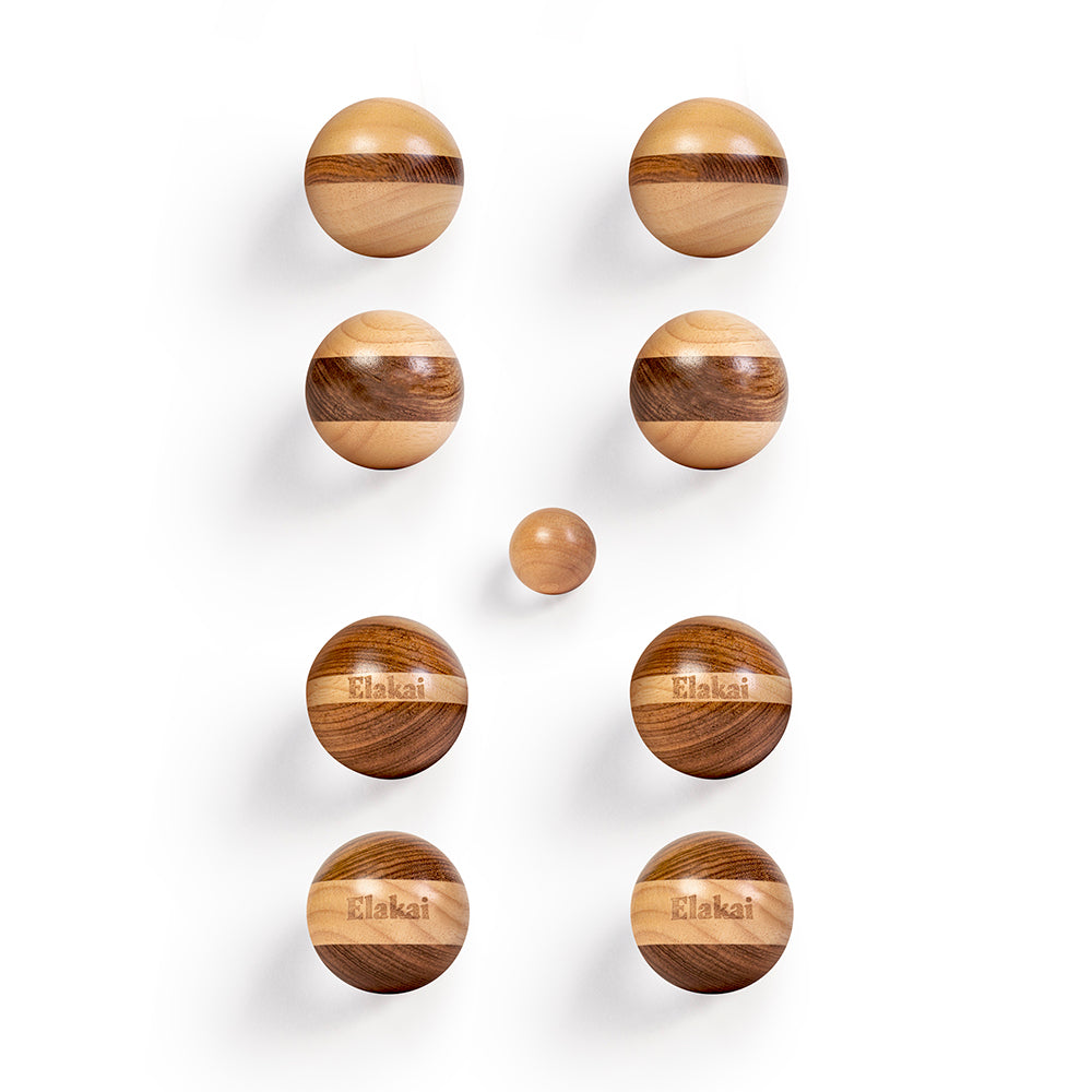 Hevea Wood 72mm Travel Bocce Set