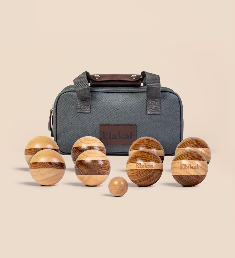 Hevea Wood 72mm Travel Bocce Set