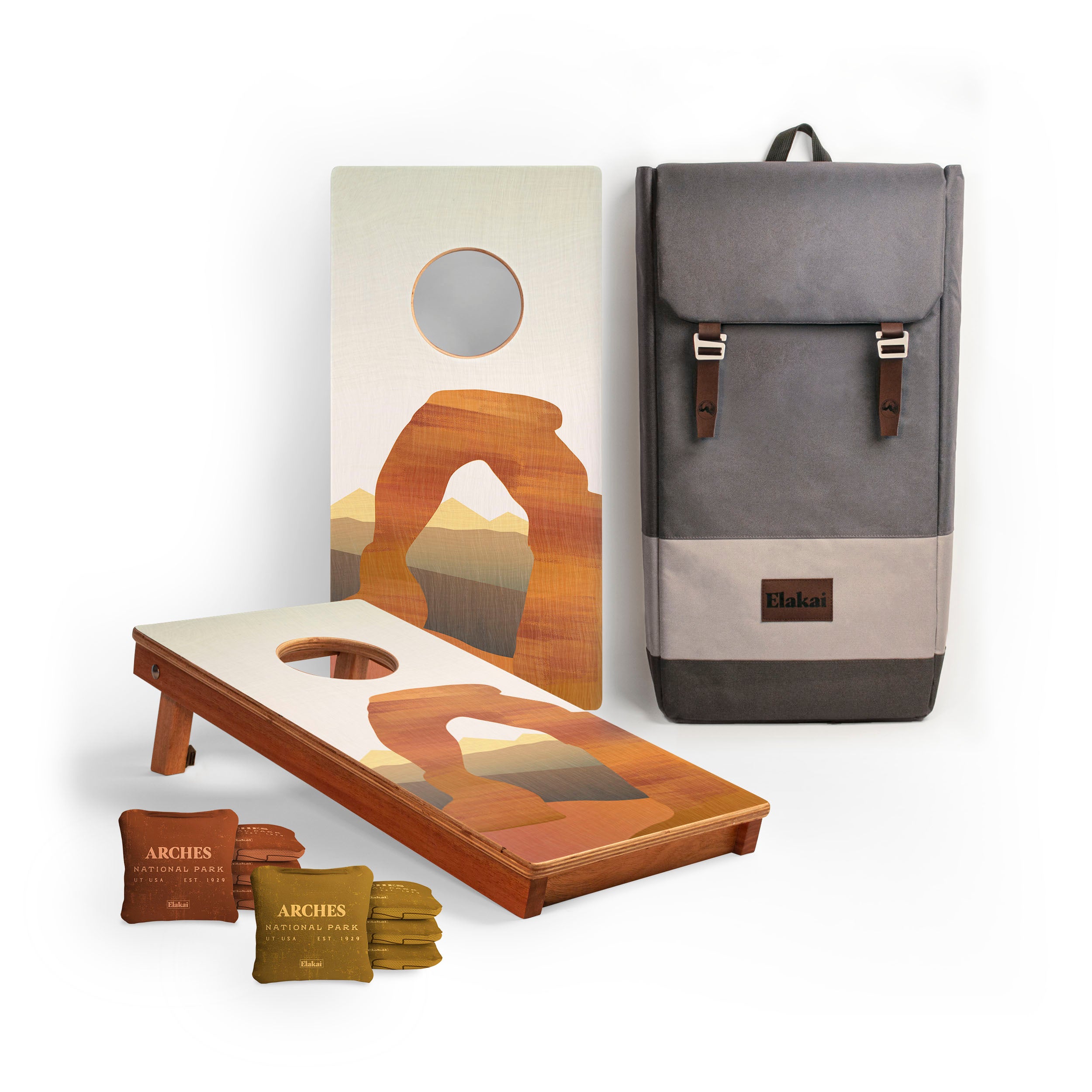1ft x 2ft Arches Compact Travel Cornhole Board Set