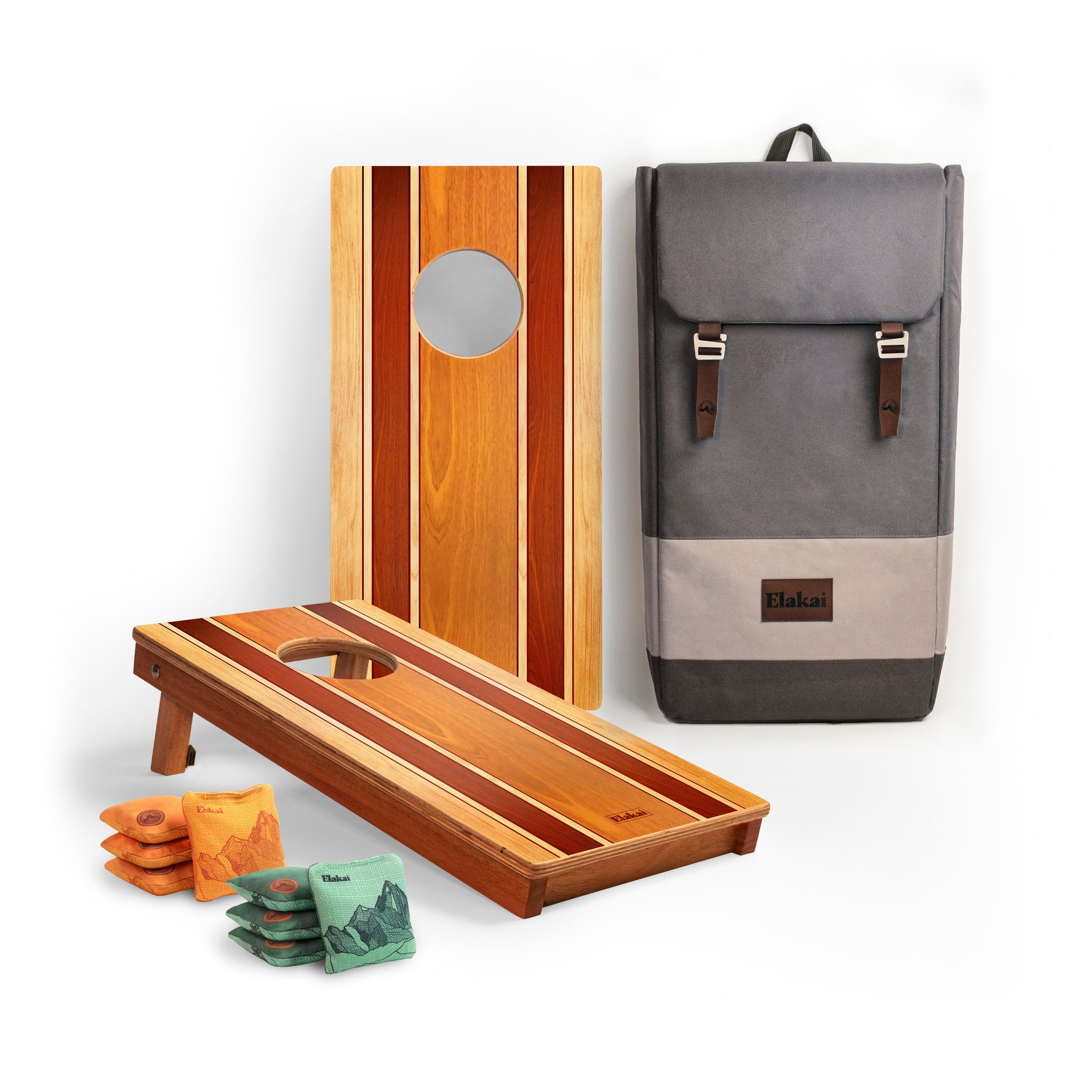 1ft x 2ft Classic Woody Compact Travel Cornhole Board Set