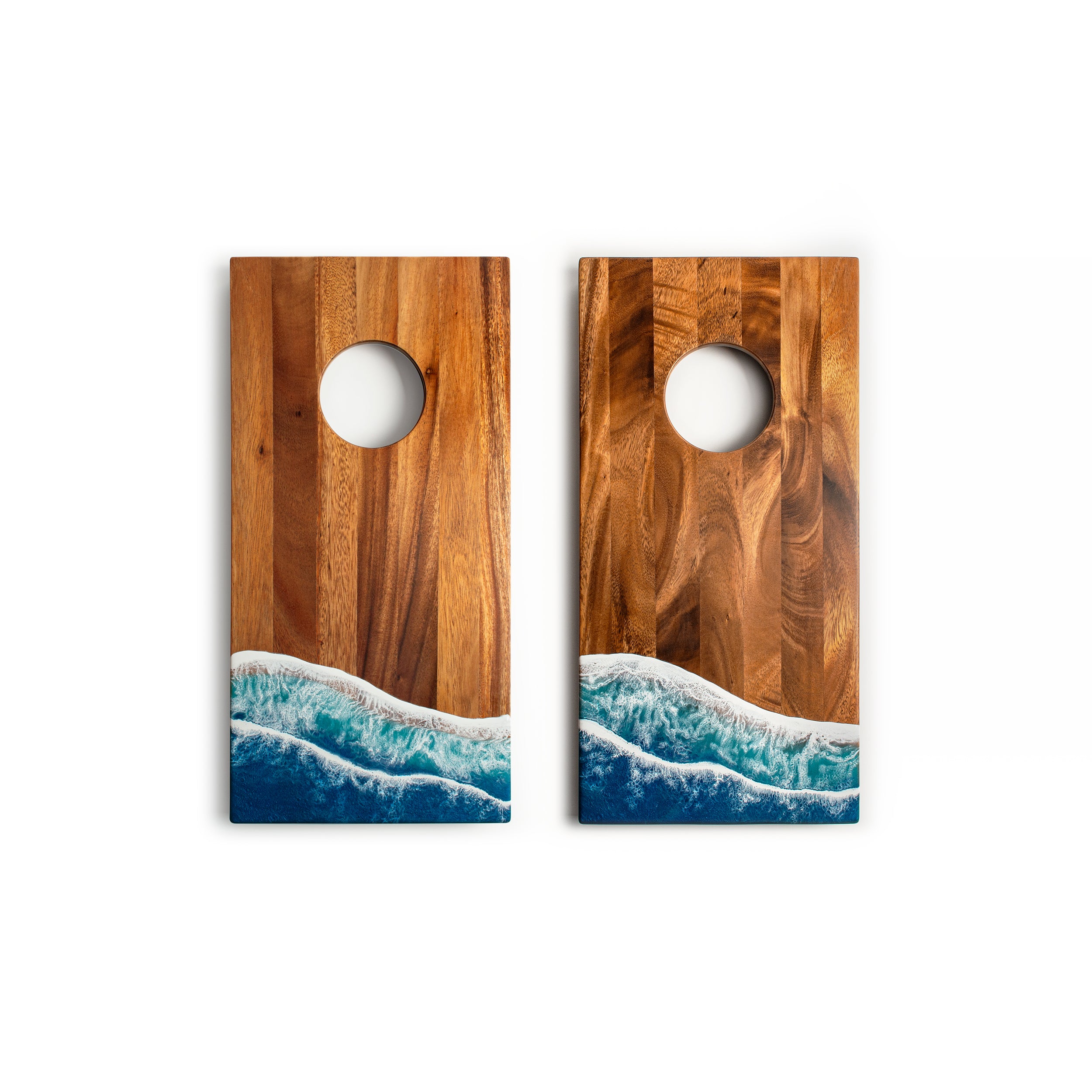 1ft x 2ft Beach Epoxy Resin Wood Compact Travel Cornhole Boards