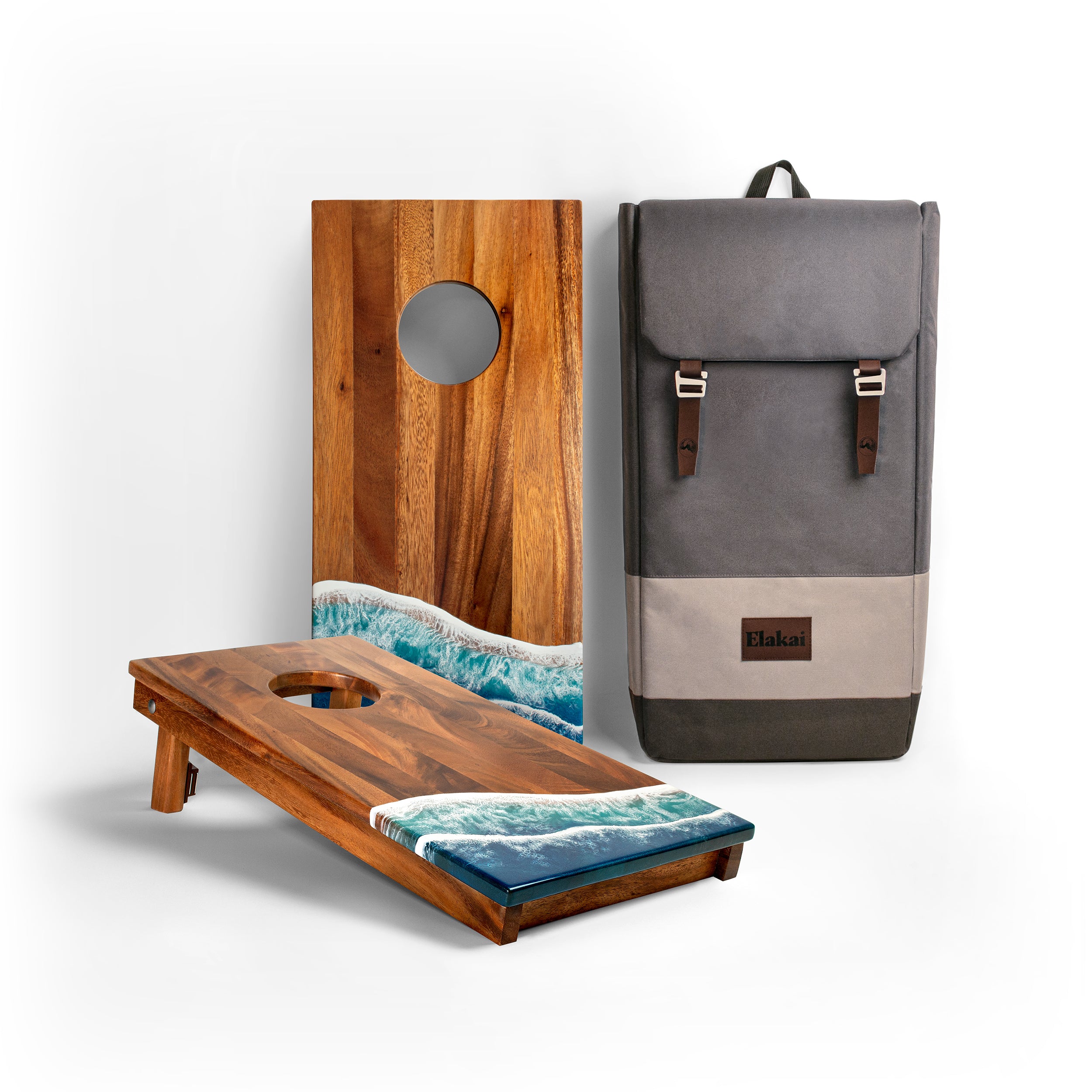 1ft x 2ft Beach Epoxy Resin Wood Compact Travel Cornhole Boards