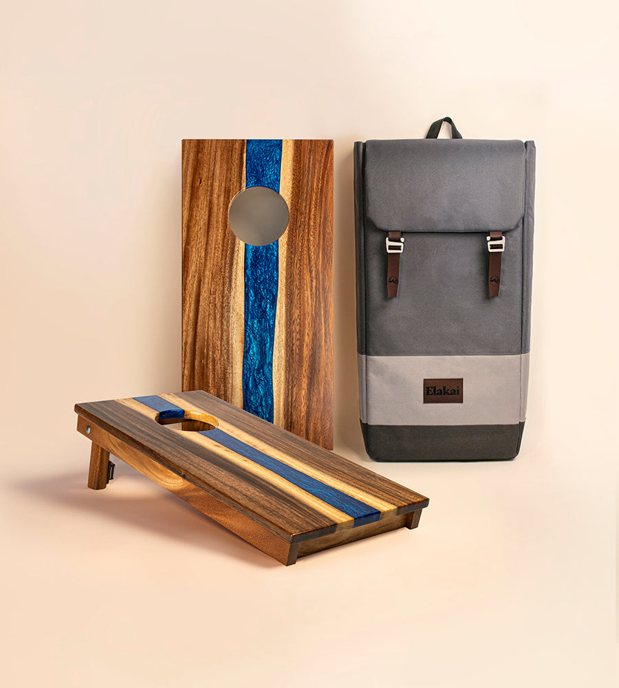 1ft x 2ft One of a Kind Blue Pearl Epoxy Resin Wood Compact Travel Cor Elakai Outdoor