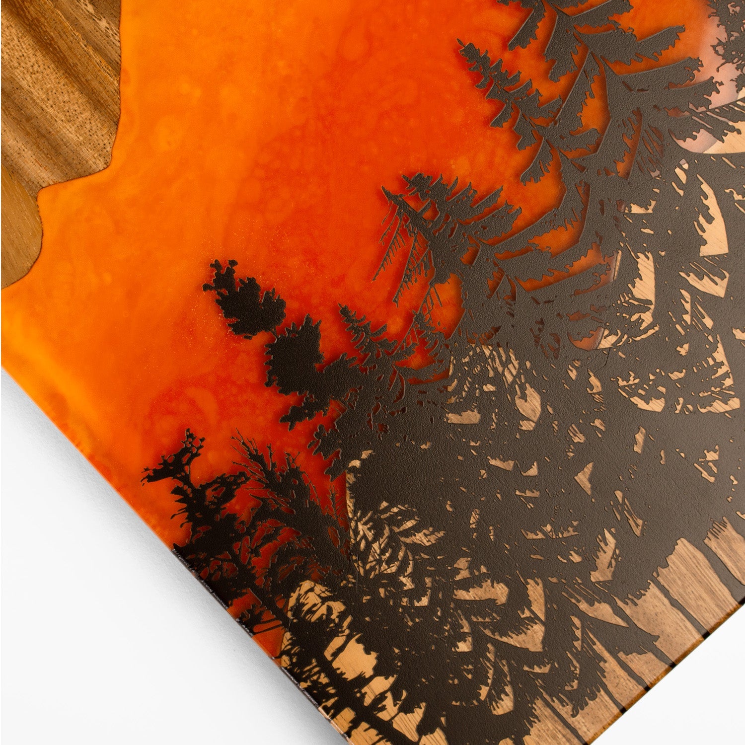 1ft x 2ft Orange Sunset Epoxy Resin Wood Compact Travel Cornhole Board Set
