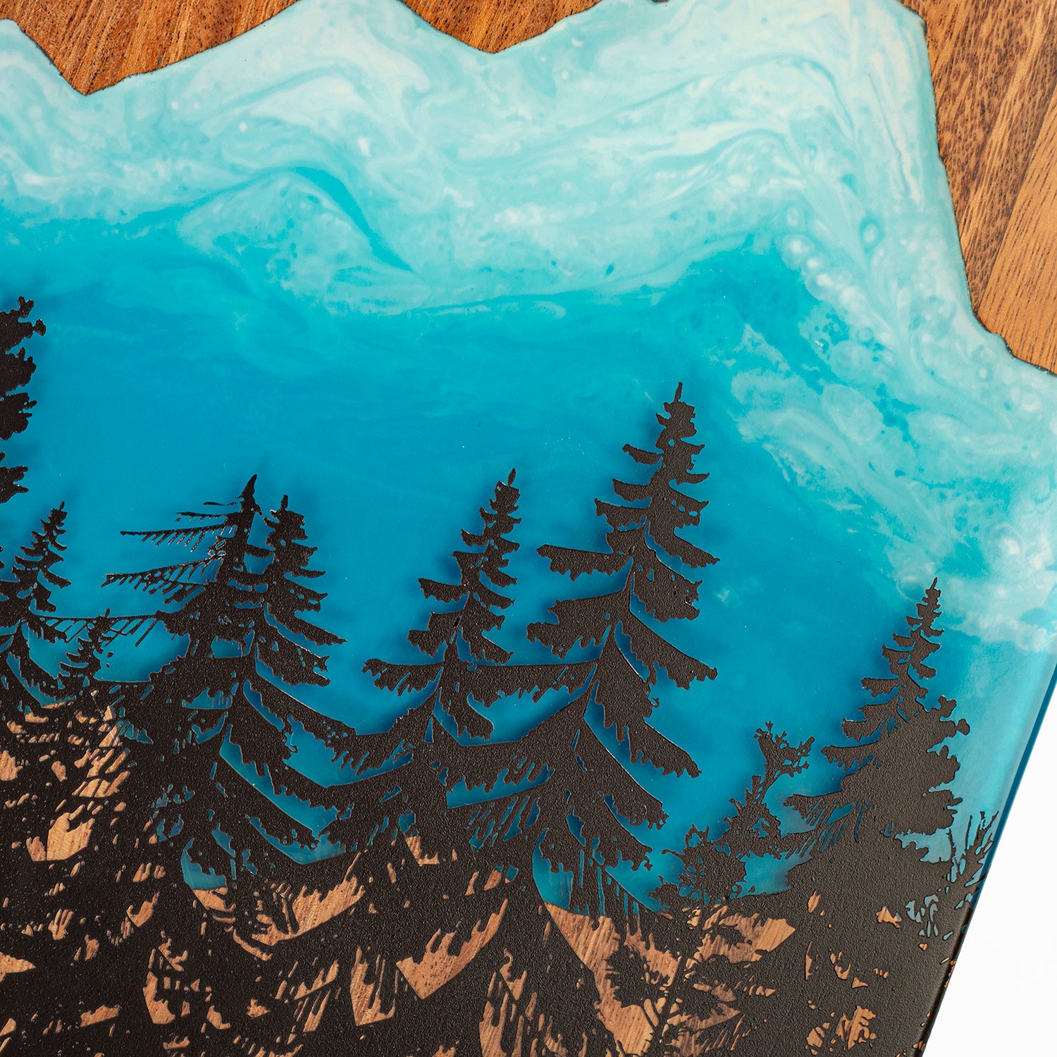 1ft x 2ft Blue Mountain Epoxy Resin Wood Compact Travel Cornhole Boards