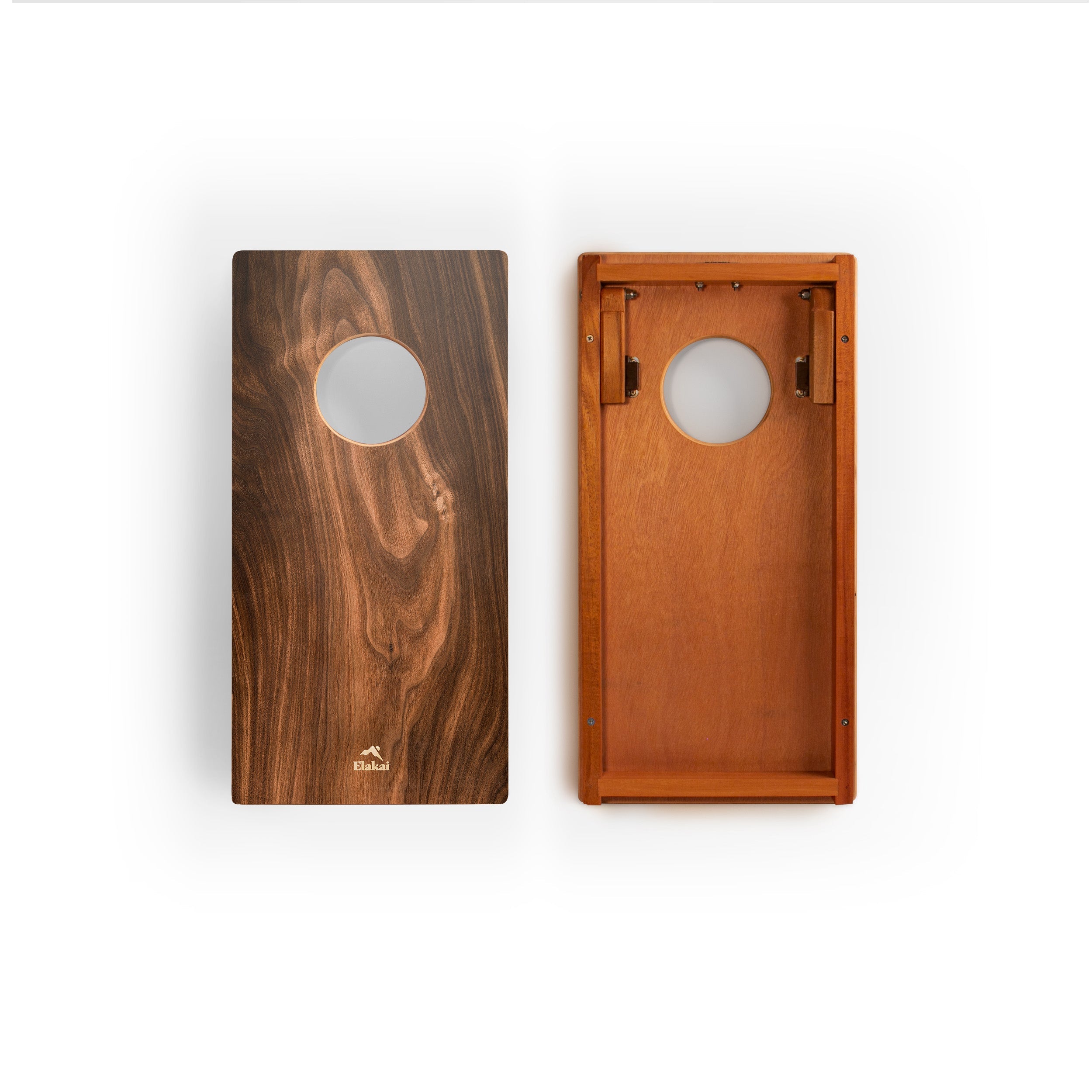 1ft x 2ft Dark Beachwood Compact Travel Cornhole Board Set