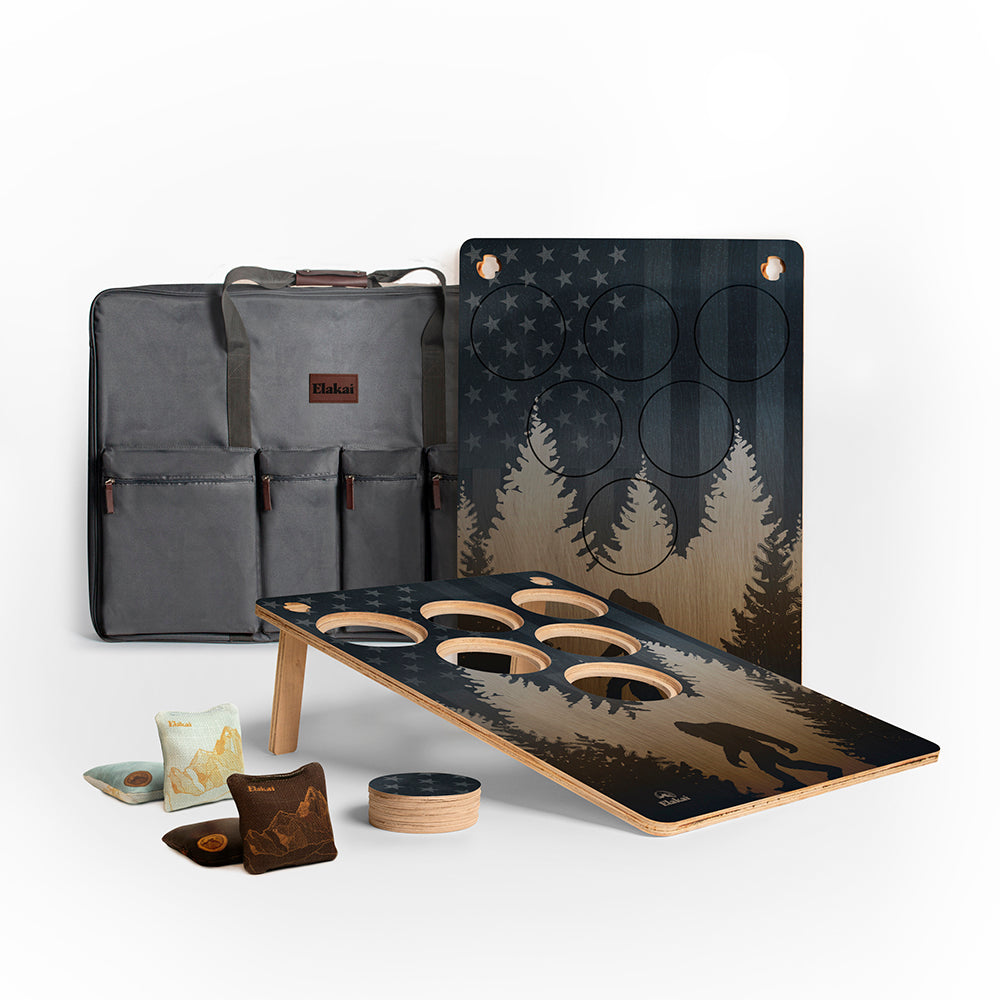 22in x 31in American Sasquatch 6-Hole Weekender Travel Cornhole Boards