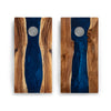 2x4 One of a Kind Blue Pearl Epoxy Resin Live-Edge Wood Cornhole Boards