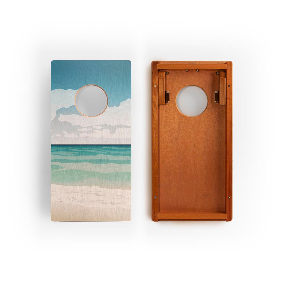 1ft x 2ft Gulf Islands Shore Compact Travel Cornhole Board Set