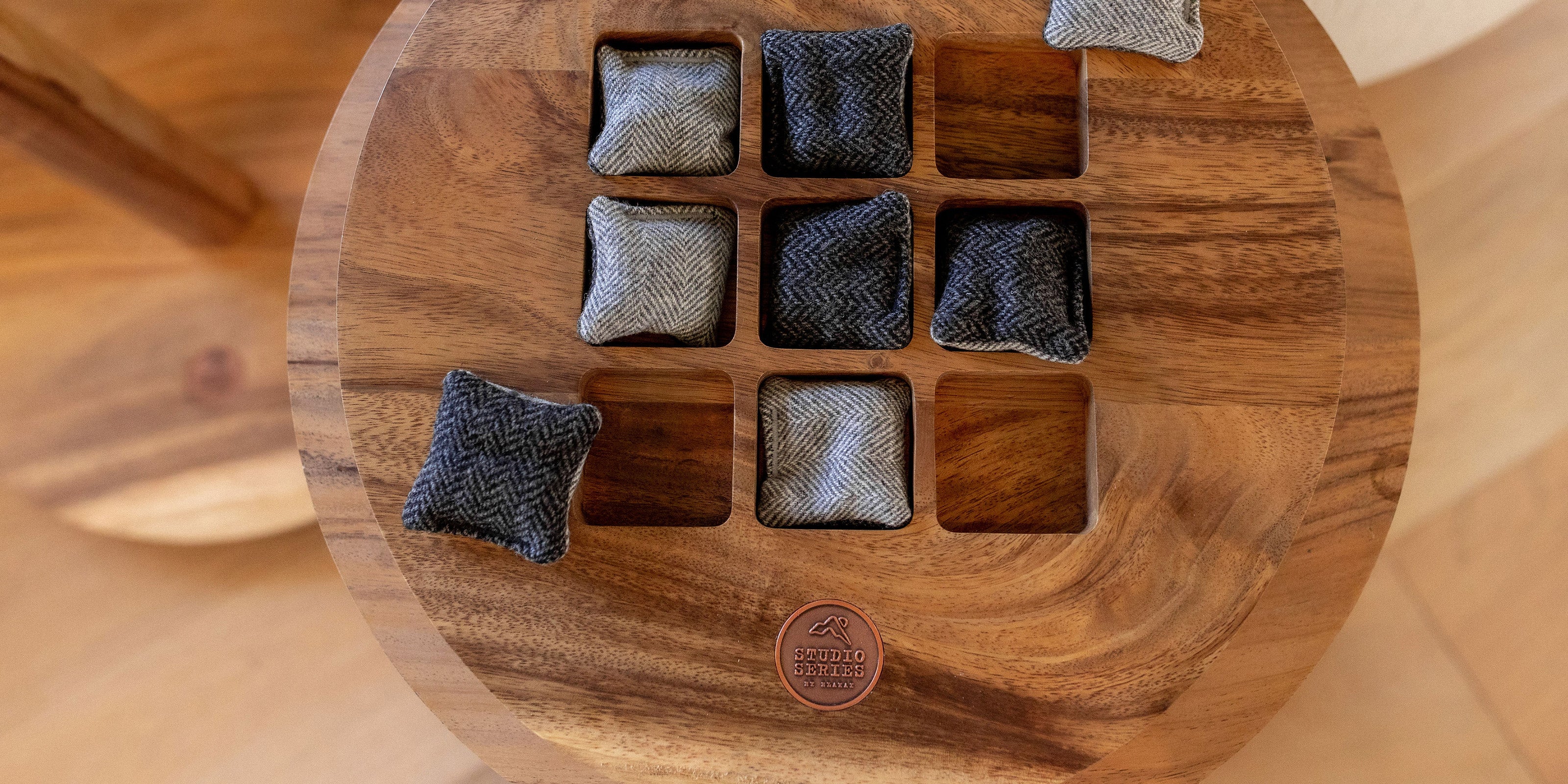 Studio Series Live Edge Acacia Wood Tic Tac Toe Game | Elakai Outdoor