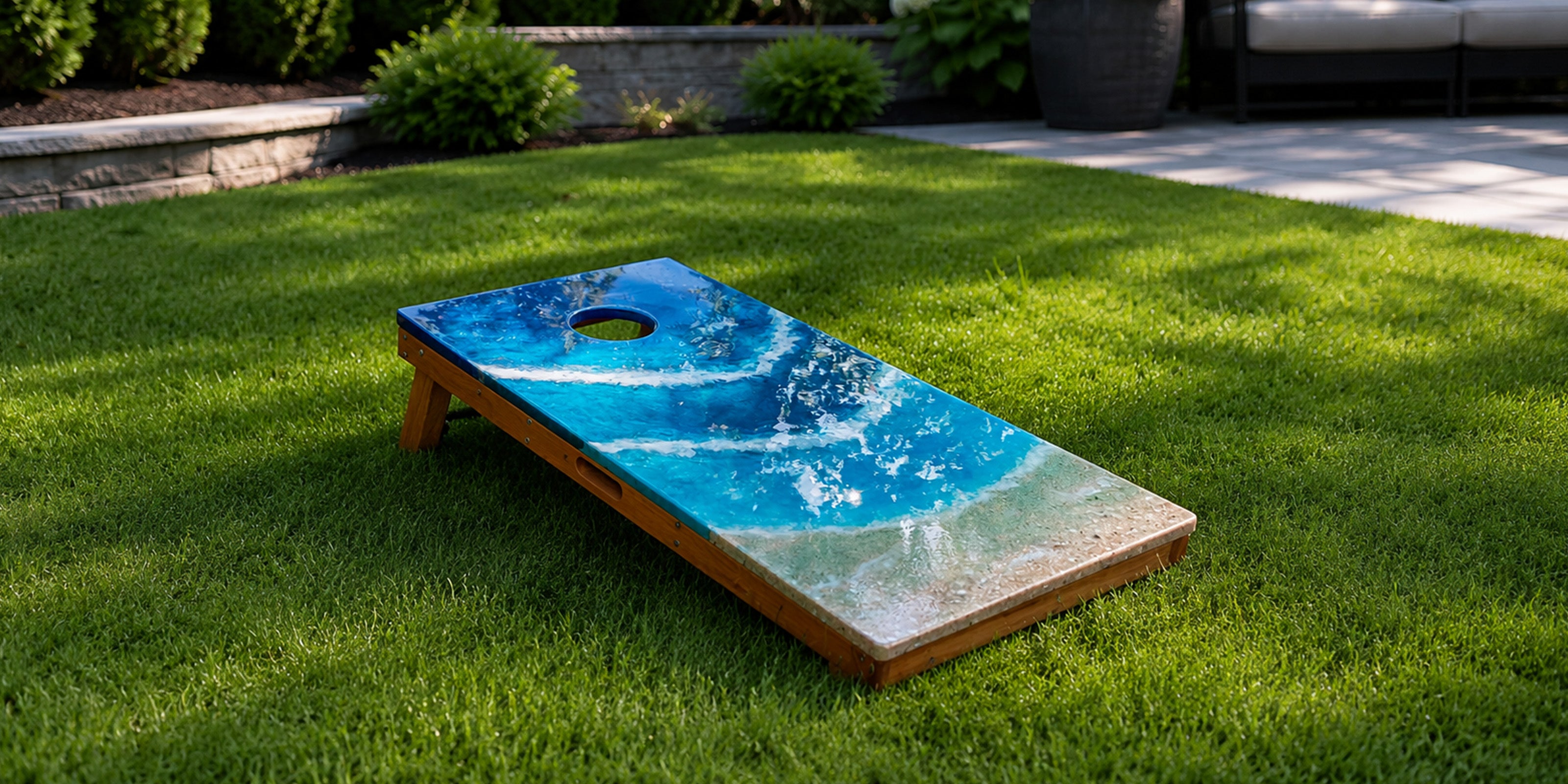 2x4 The Beach Epoxy Resin Cornhole Boards | Elakai Outdoor