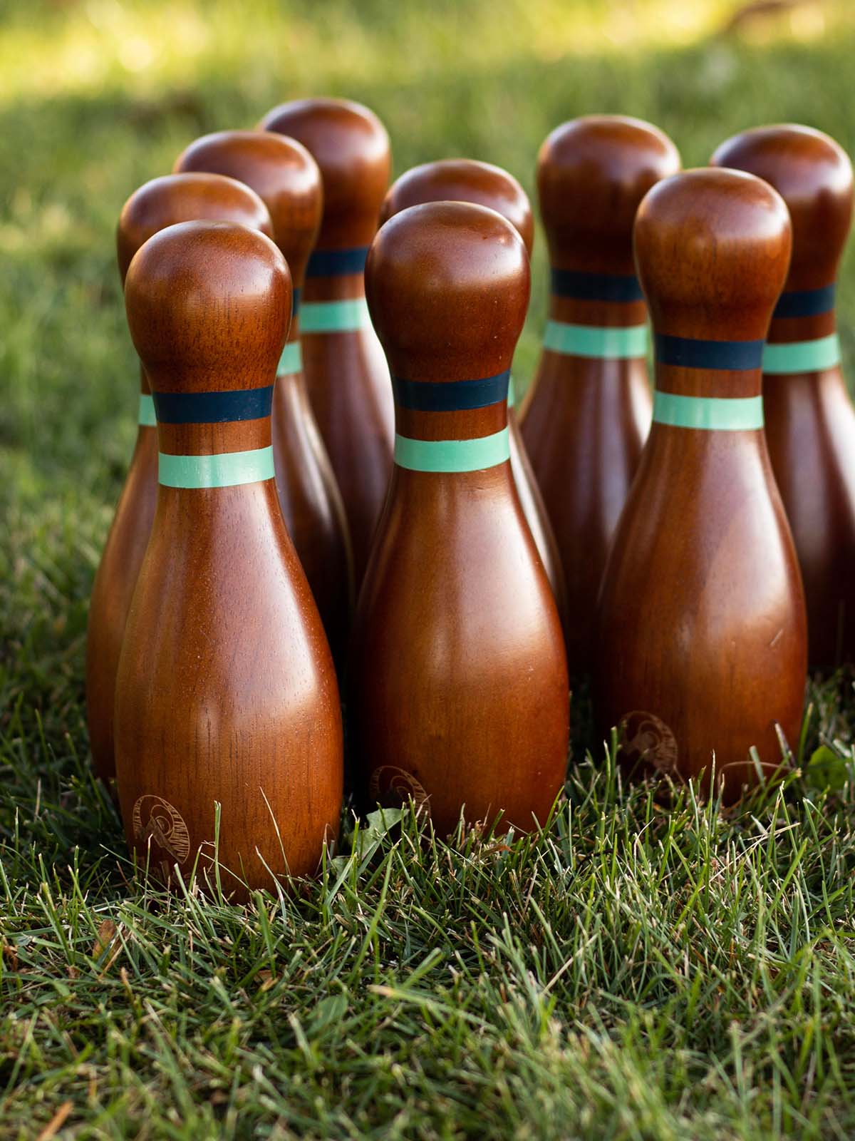 Indoor/outdoor wooden bowling sale sets-G