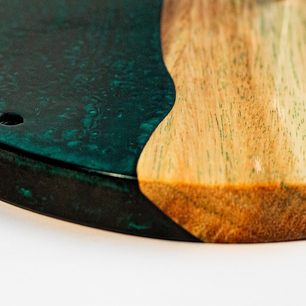 One of a Kind Green Pearl Epoxy Resin Live - Edge Wood Hook and Ring Toss Game - EGHRCRLE-01 | Elakai Outdoor