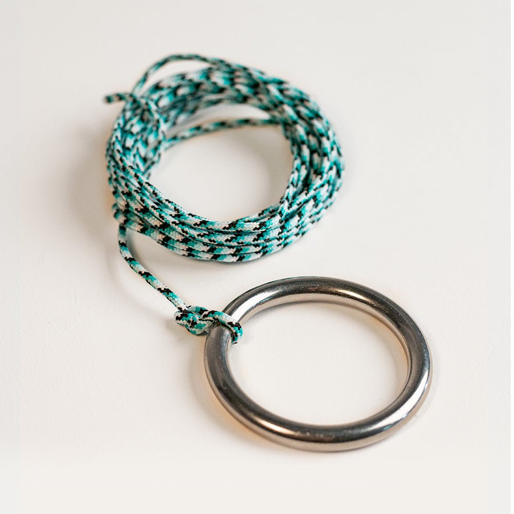 One of a Kind Green Pearl Epoxy Resin Live - Edge Wood Hook and Ring Toss Game - EGHRCRLE-01 | Elakai Outdoor