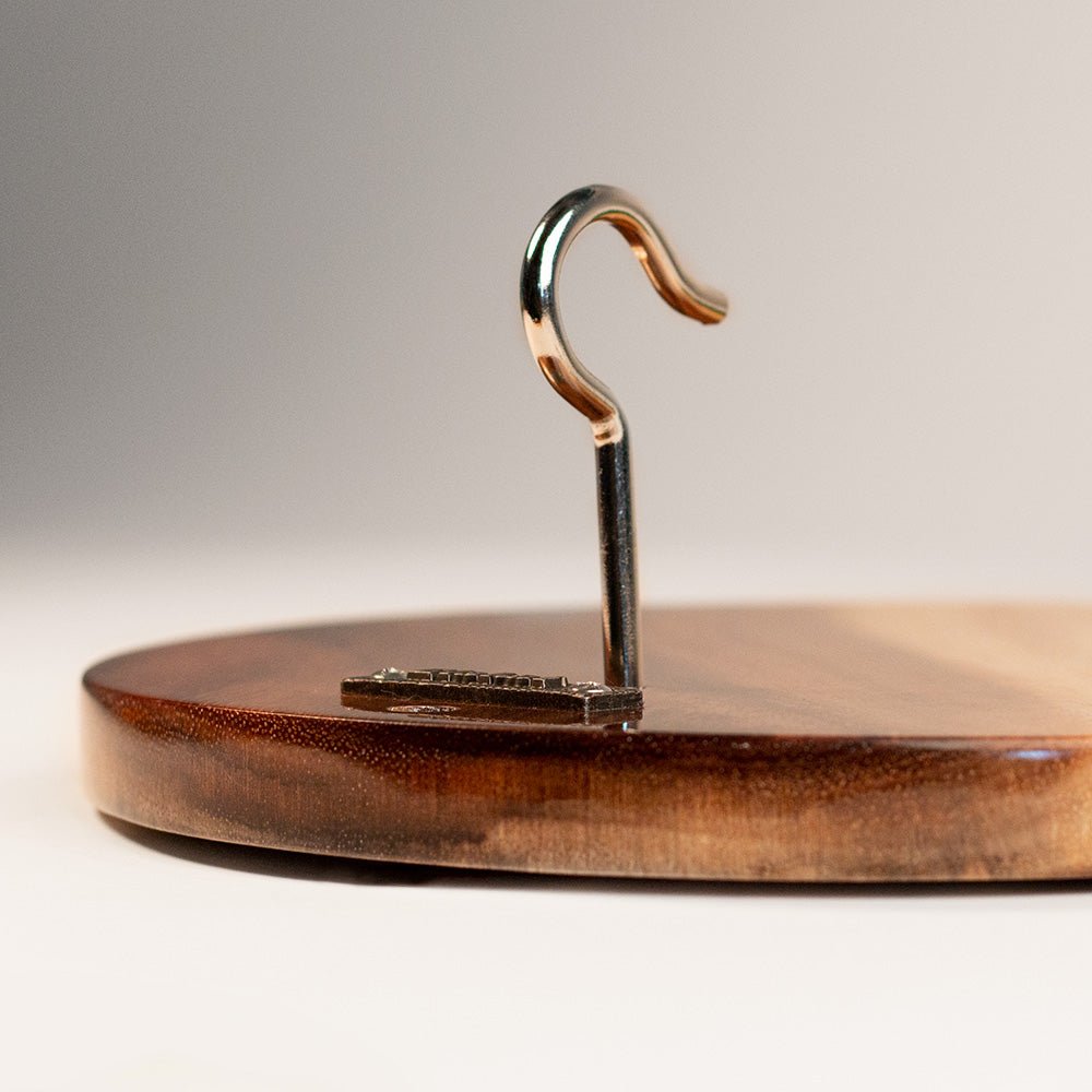 One of a Kind Teal and Orange Pearl Epoxy Resin Live - Edge Wood Hook and Ring Toss Game - EGHRCRLE-09 | Elakai Outdoor