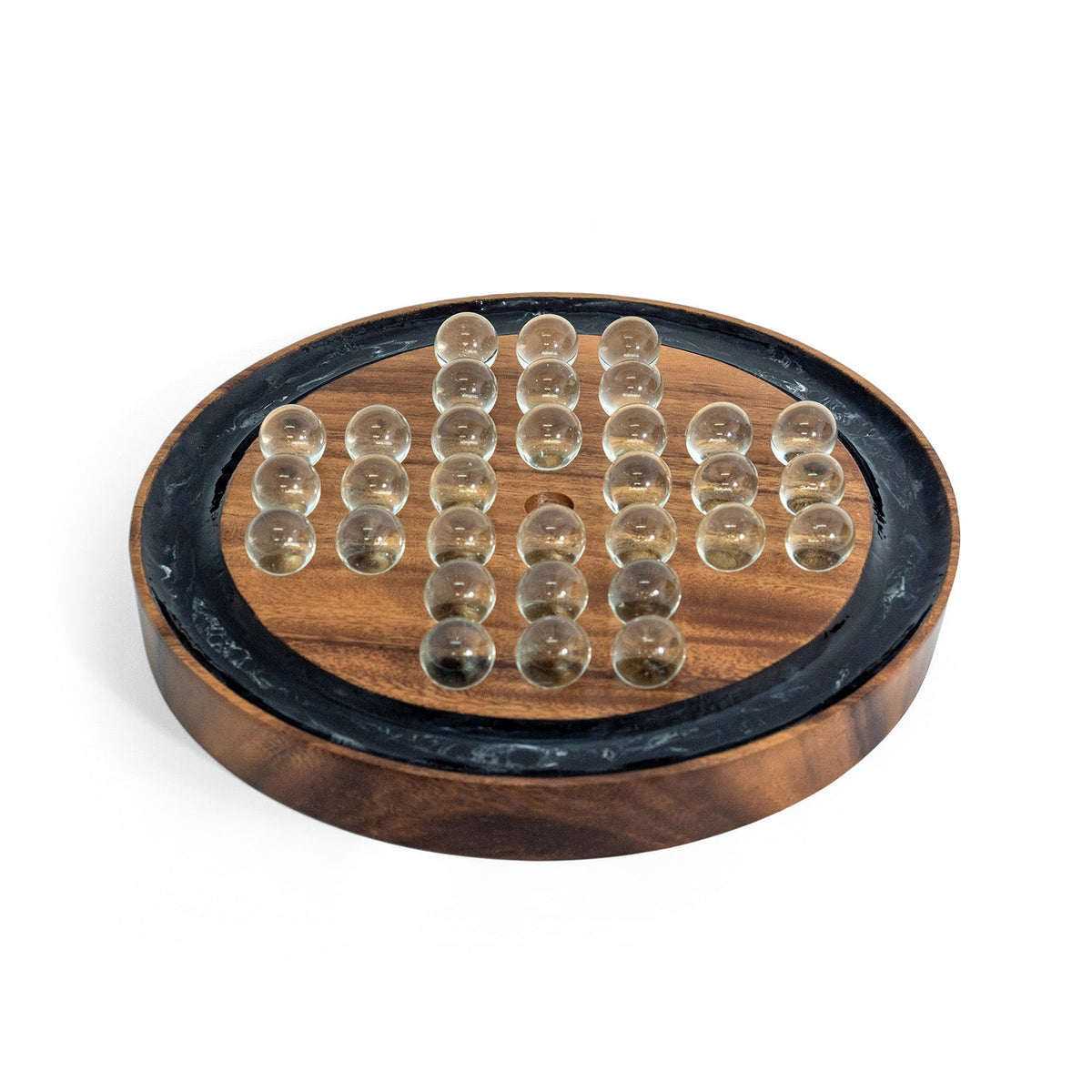 Studio Series Acacia Wood Marble Solitaire Game - EGMS-00-A | Elakai Outdoor