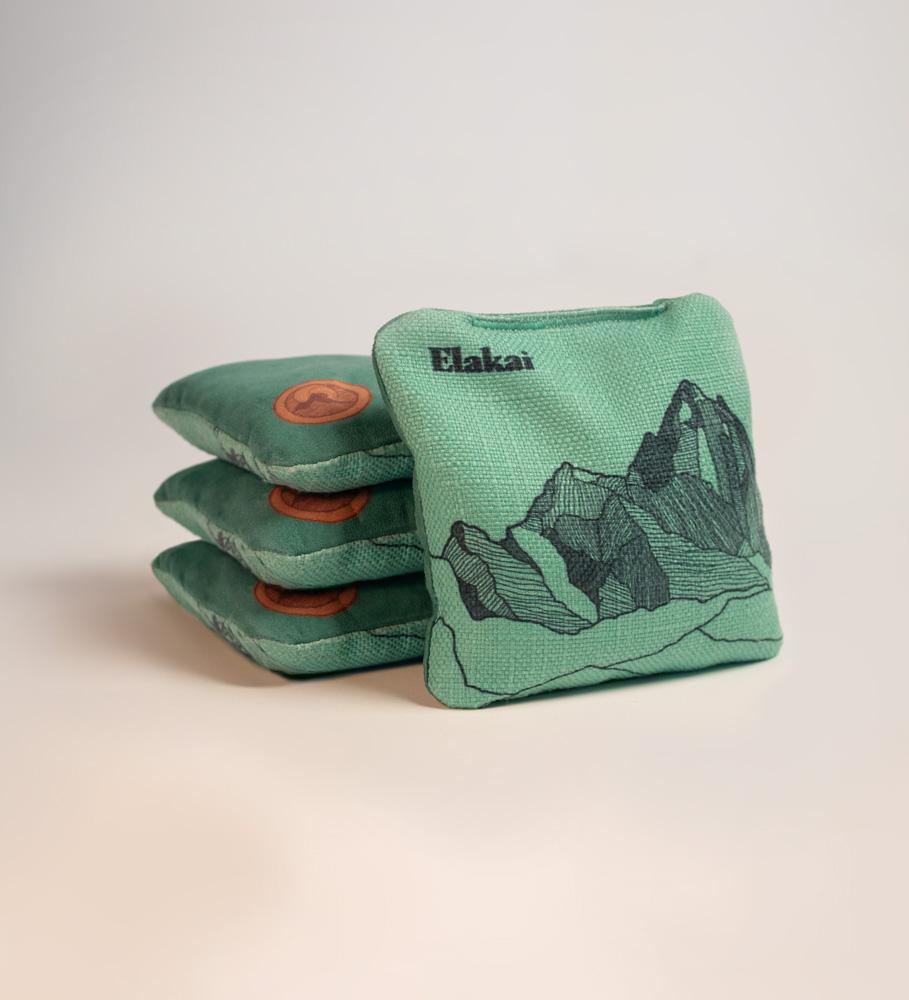 Elakai All-Weather Cornhole Bags – Regulation Size, Dual Sided (Slick & Stick), Set Of 4, Resin Filled