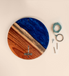 blue epoxy wood hook and ring toss game