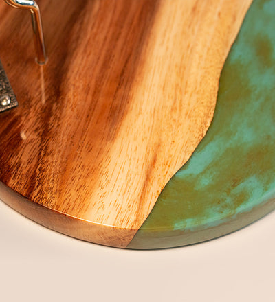 teal epoxy wood hook and ring toss details