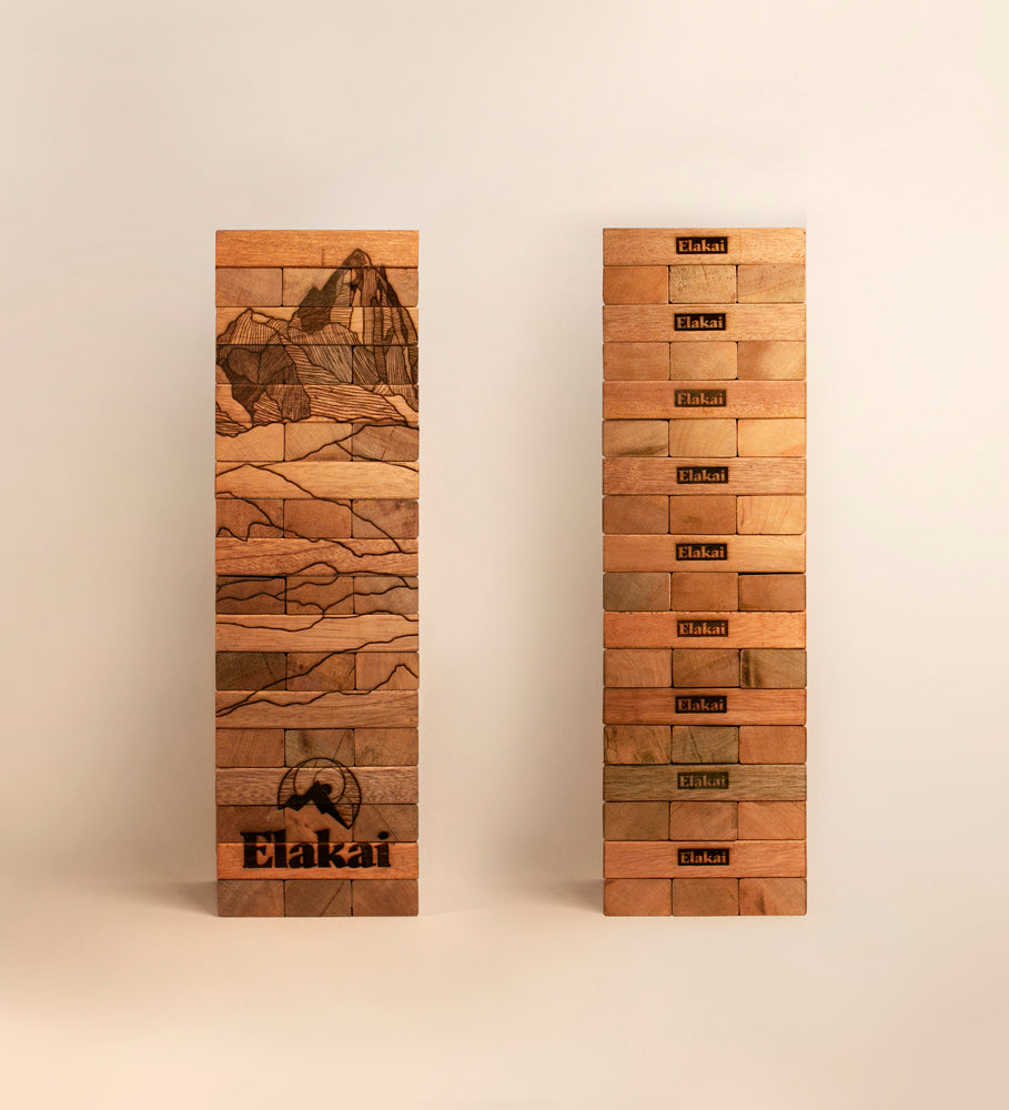 Hand Made Wooden Jenga Game Set, Blocks and Case Wood NICE!